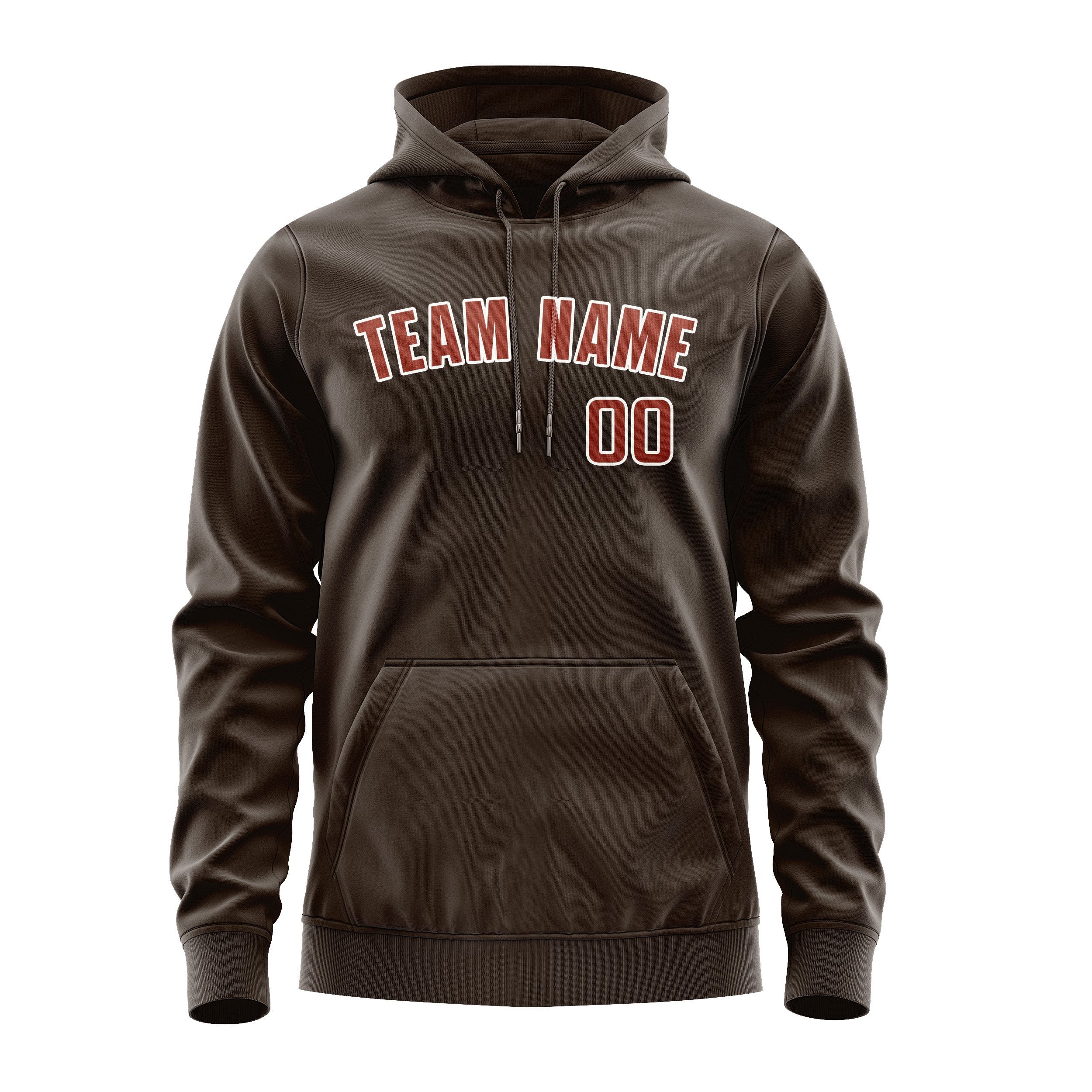 Custom Brown Coral Red Hoodie