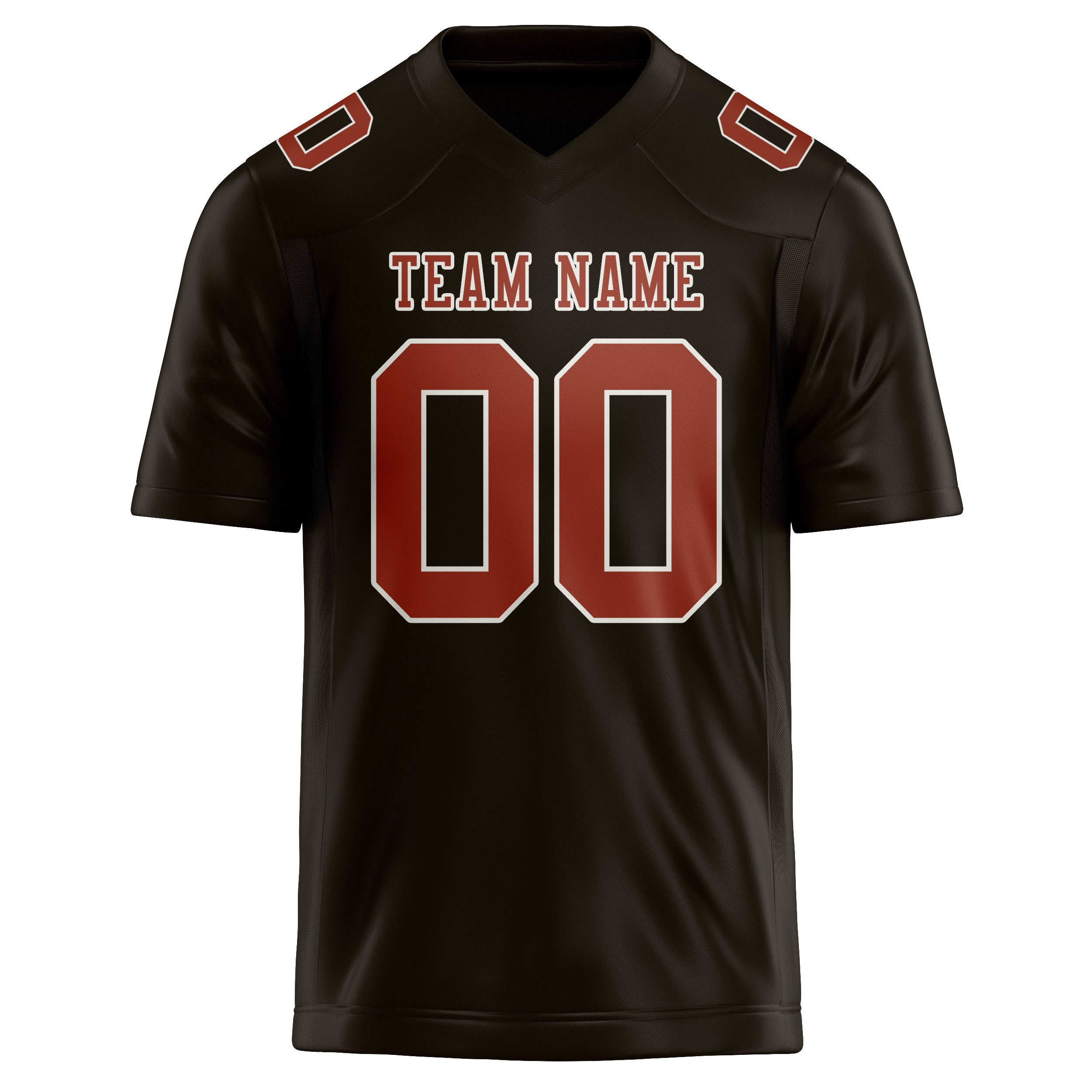 Custom Brown Coral Red Football Jersey
