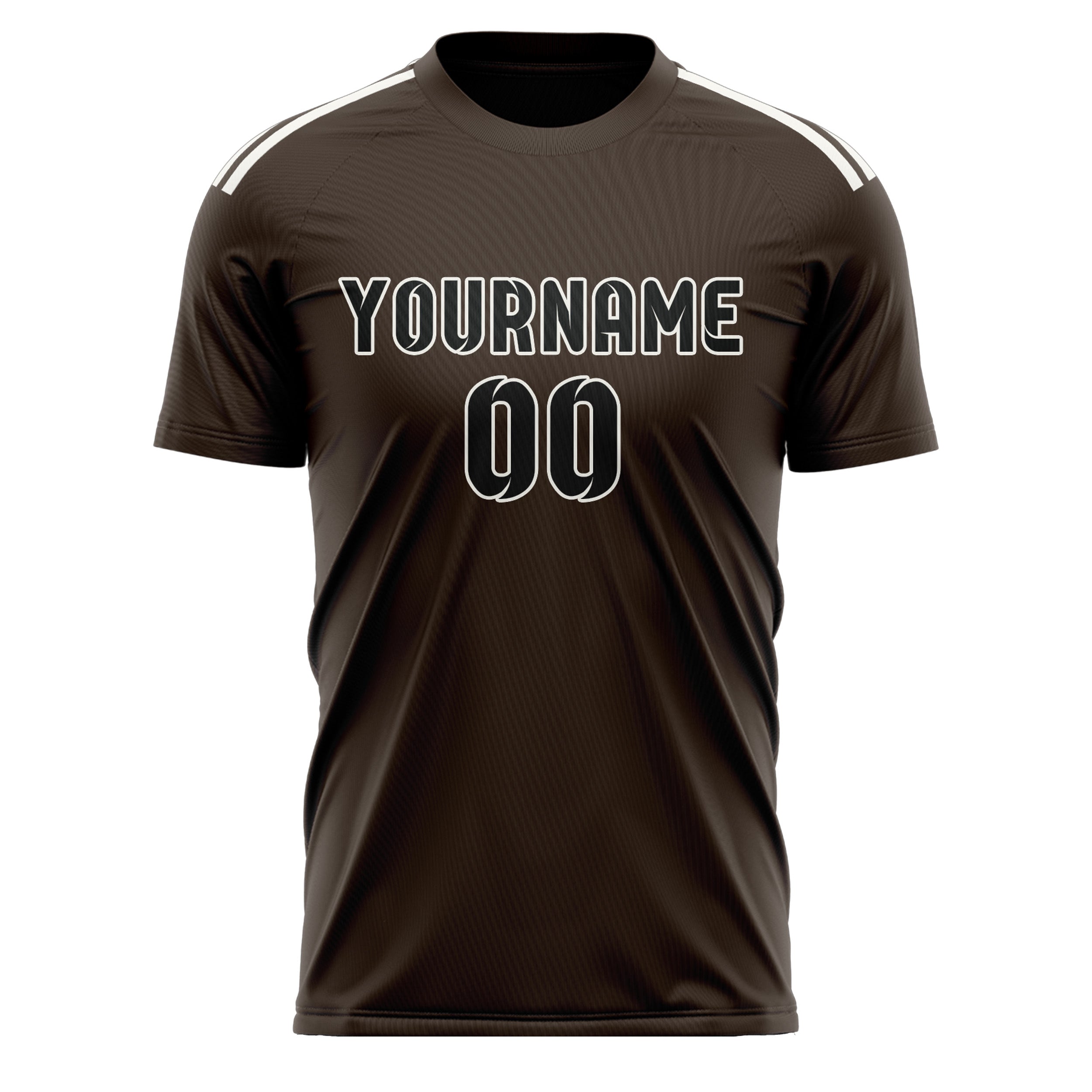 Custom Brown Black Soccer Jersey