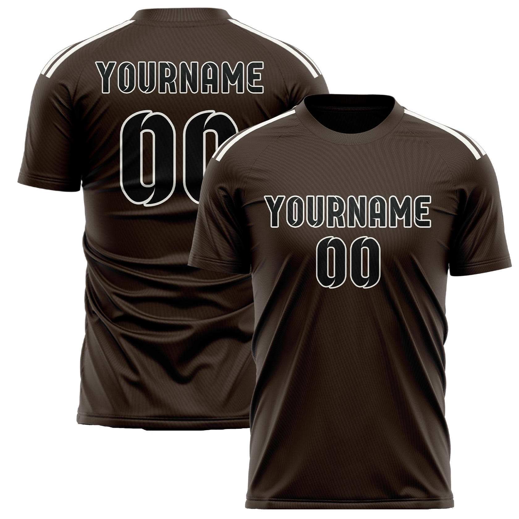 Custom Brown Black Soccer Jersey