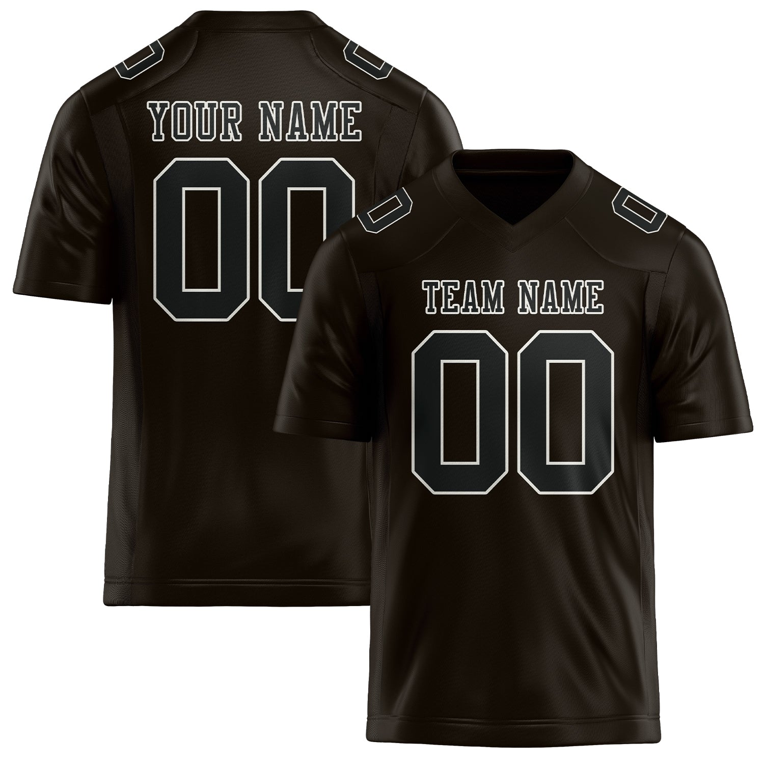 Custom Brown Black Football Jersey
