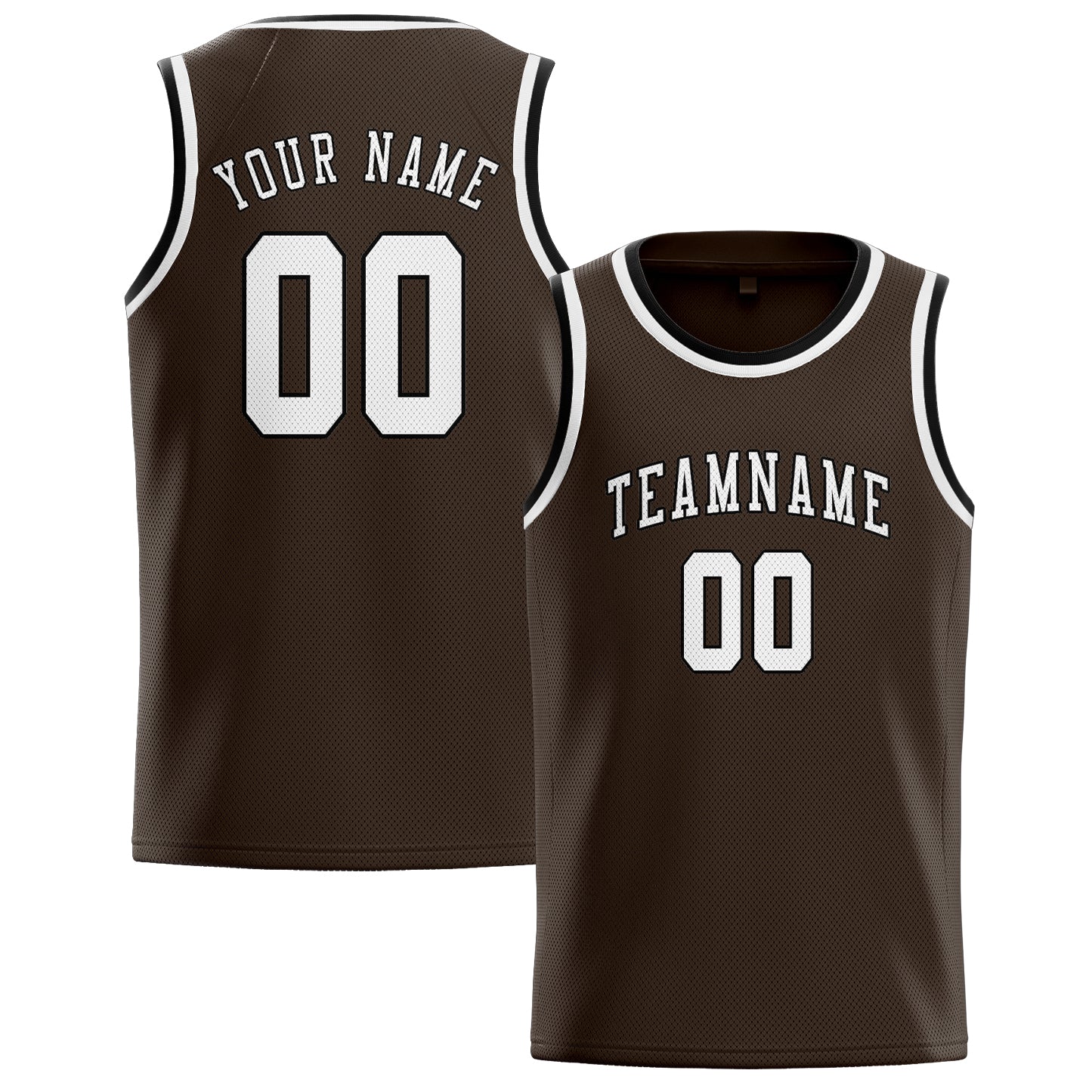 Custom Brown White Basketball Jersey
