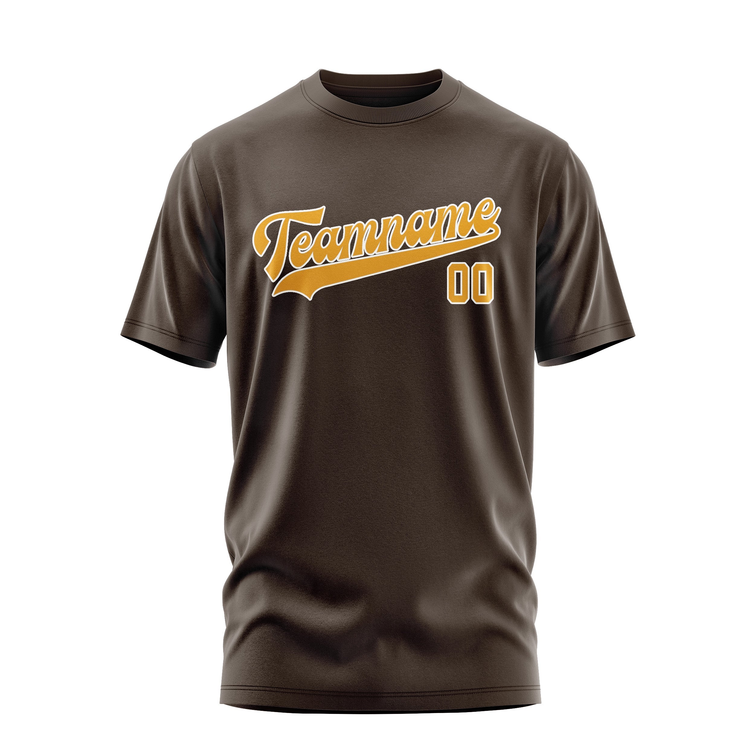 Custom Brown Yellow T-Shirt