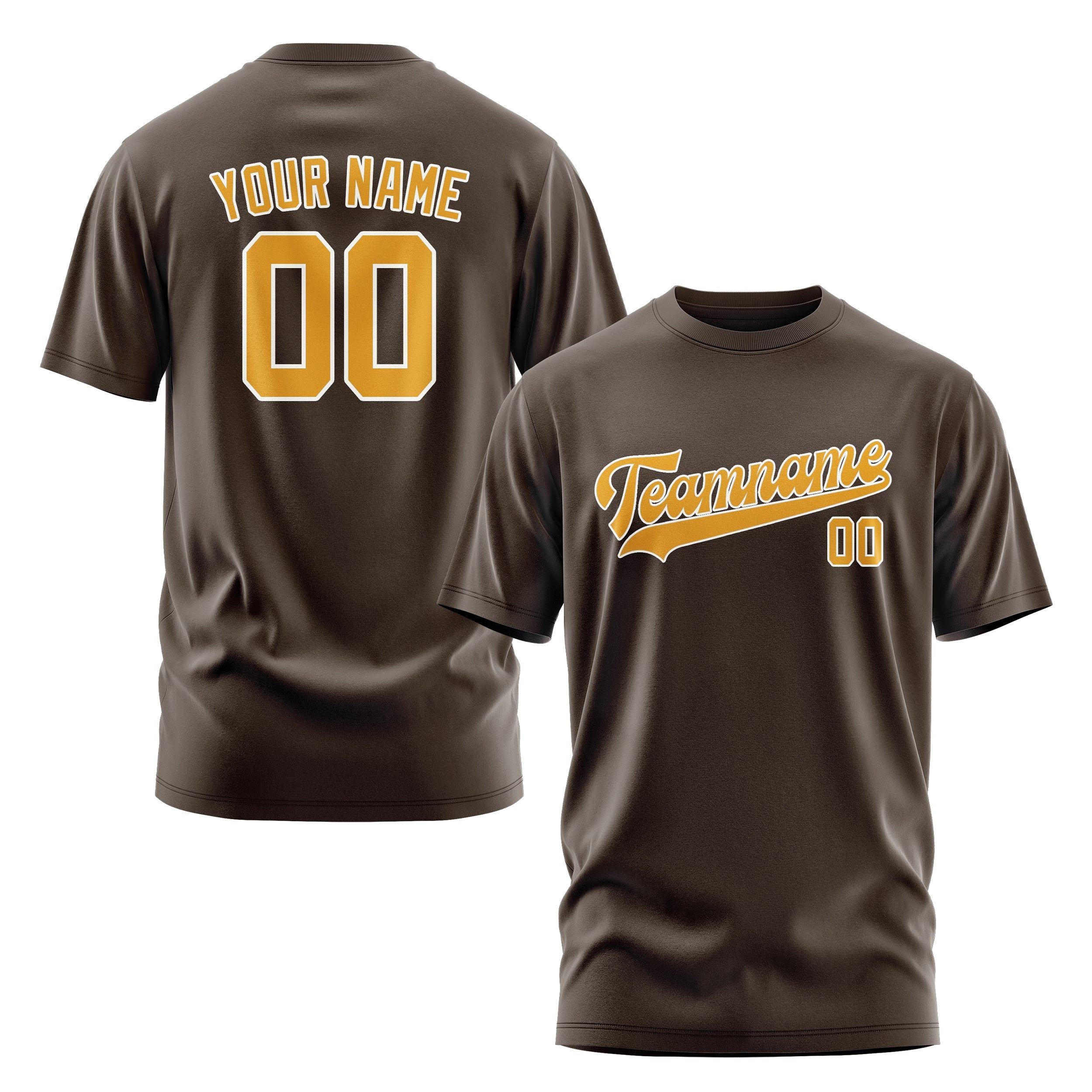 Custom Brown Yellow T-Shirt