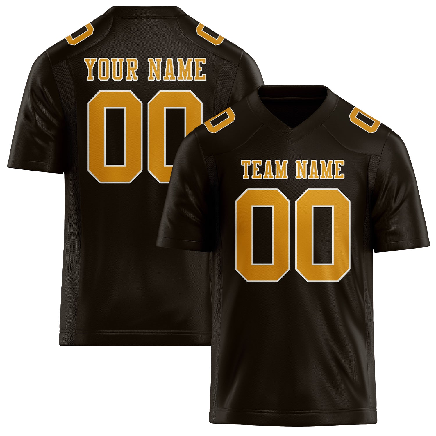 Custom Brown Yellow Football Jersey