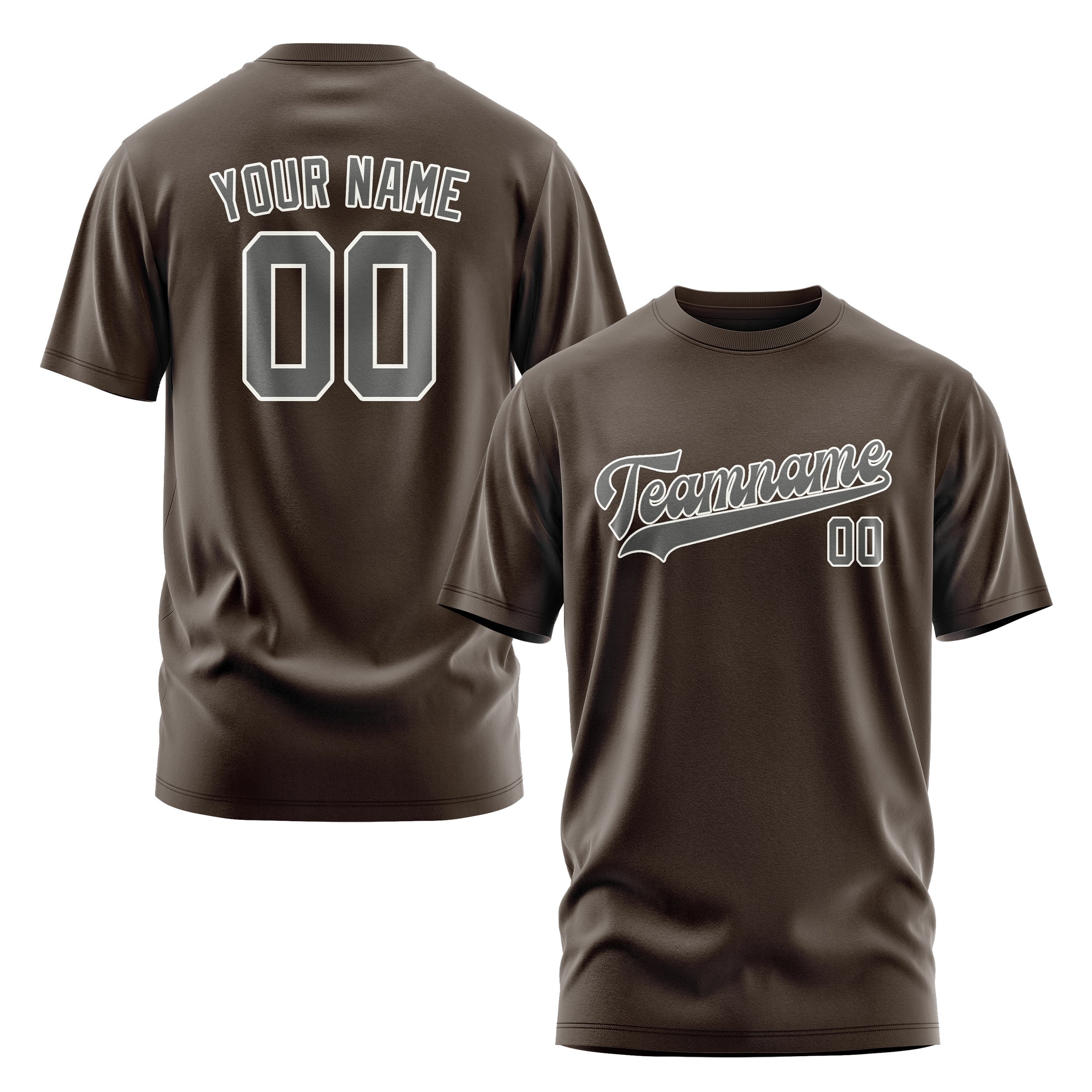 Custom Brown Dark Grey T-Shirt