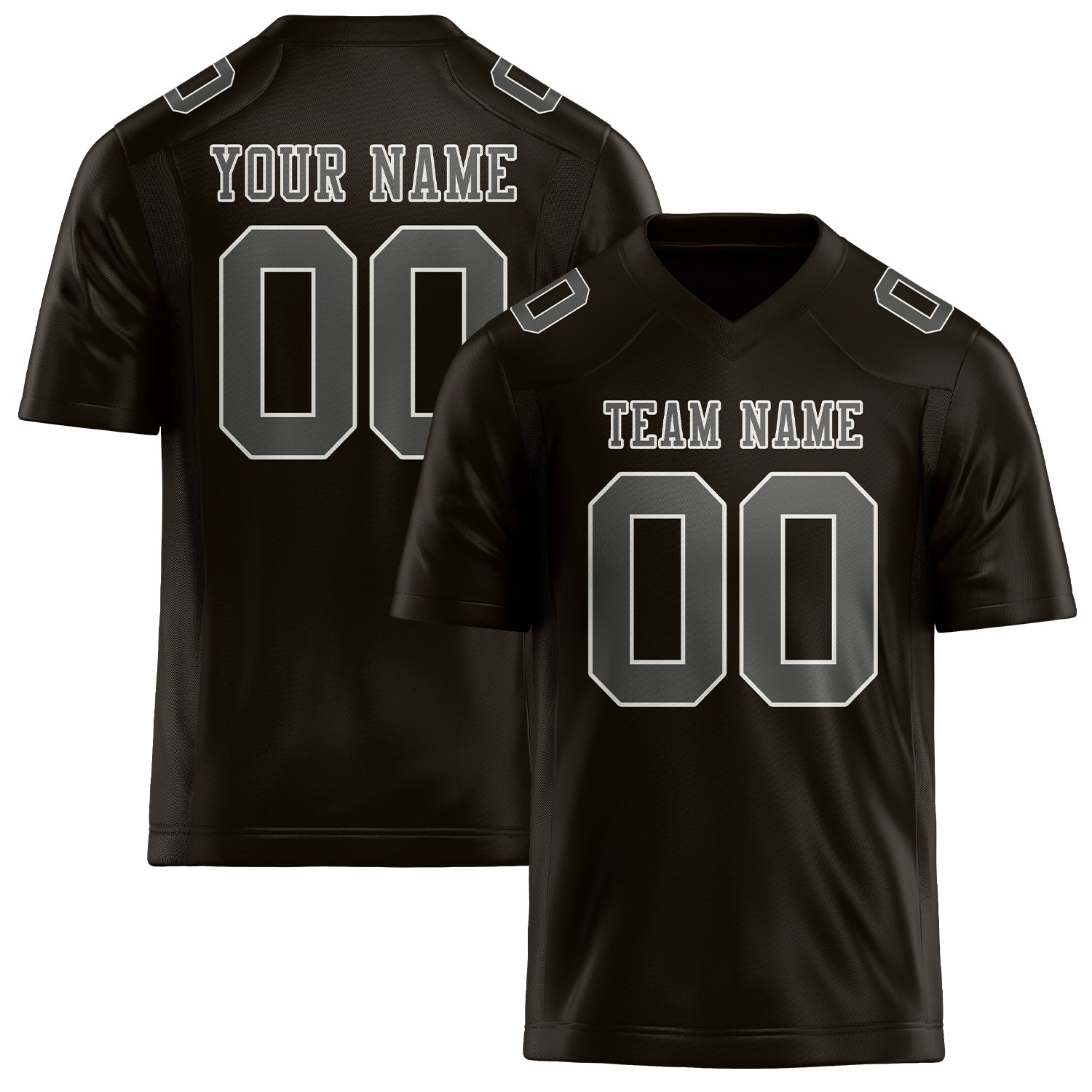 Custom Brown Dark Grey Football Jersey