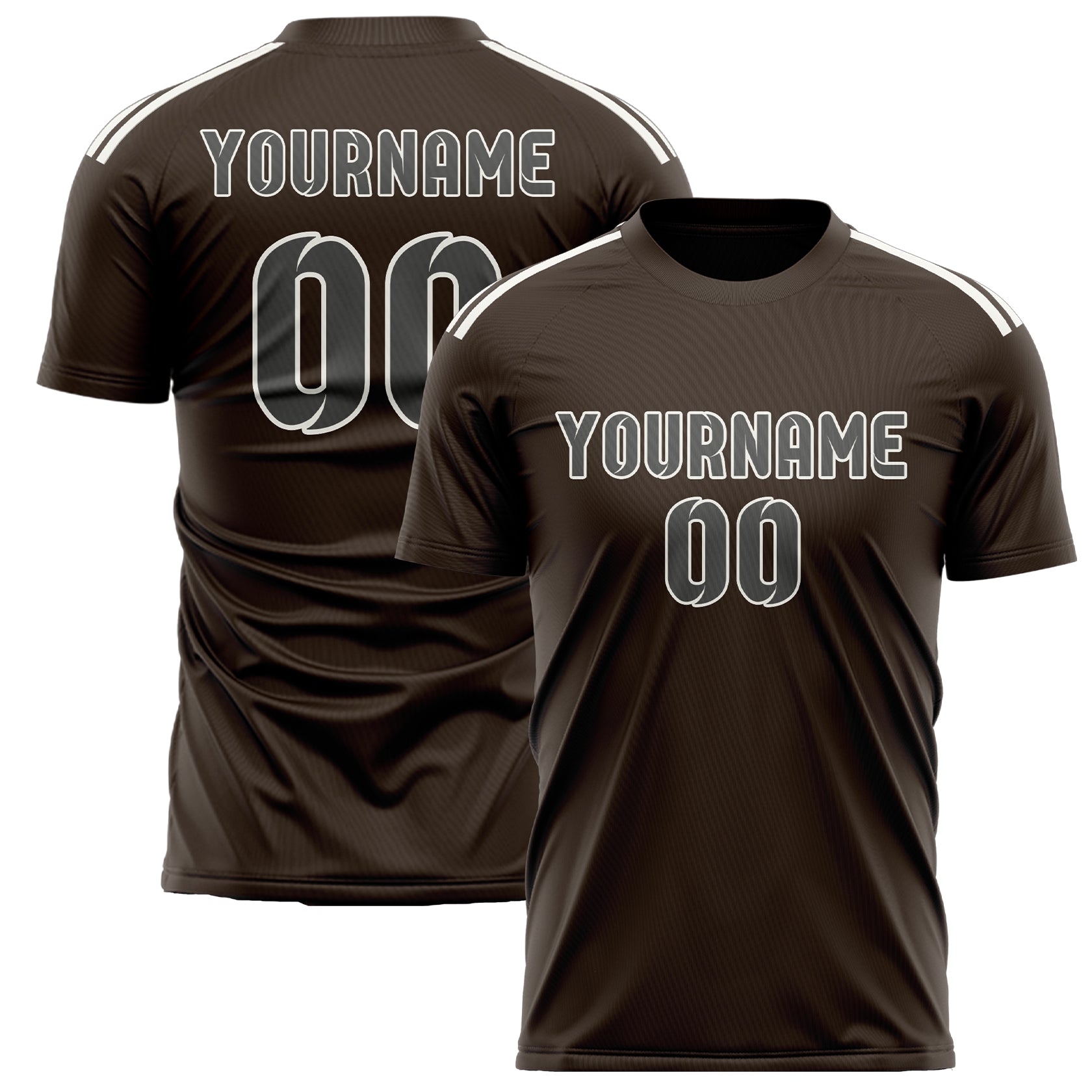 Custom Brown Dark Grey Soccer Jersey