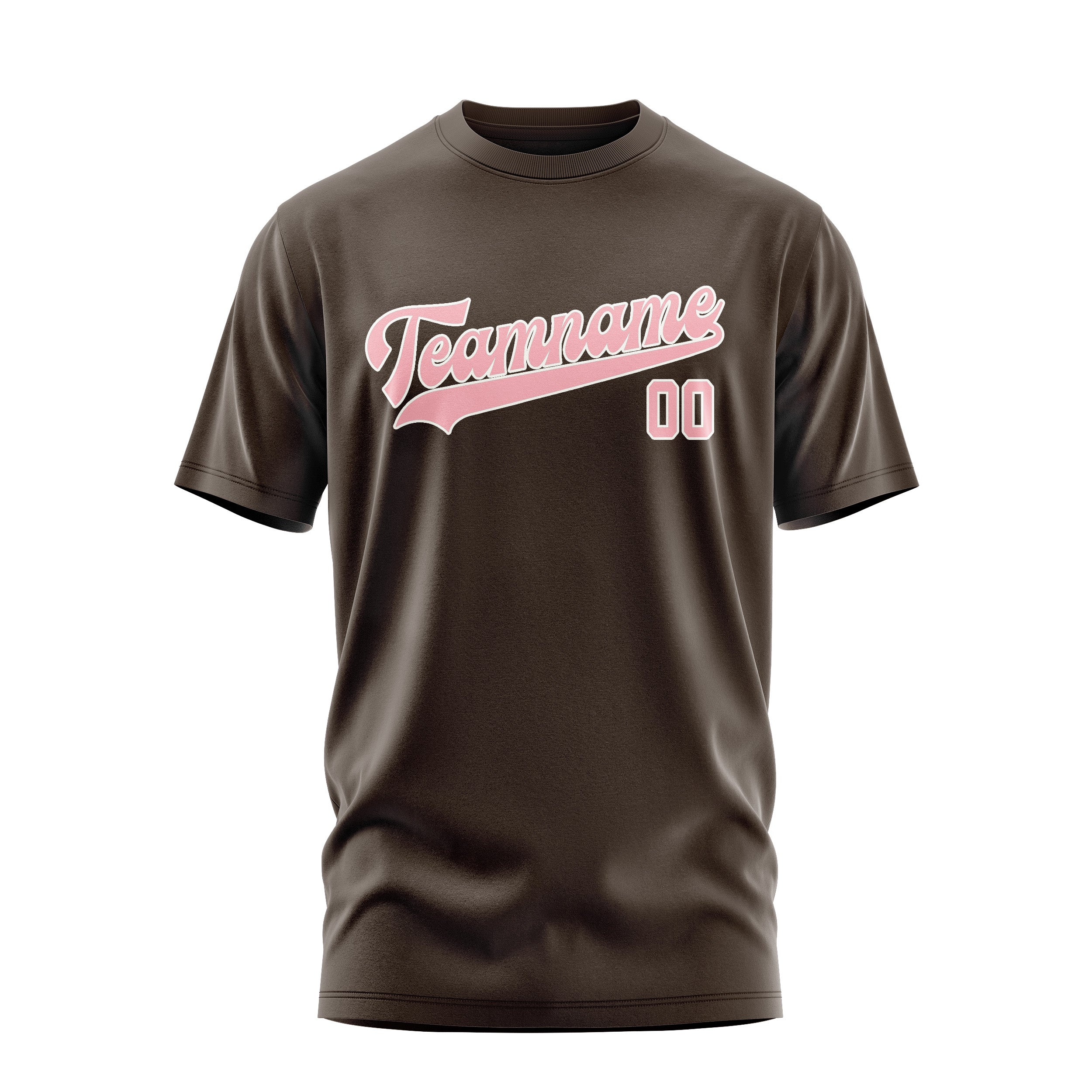 Custom Brown Light Pink T-Shirt