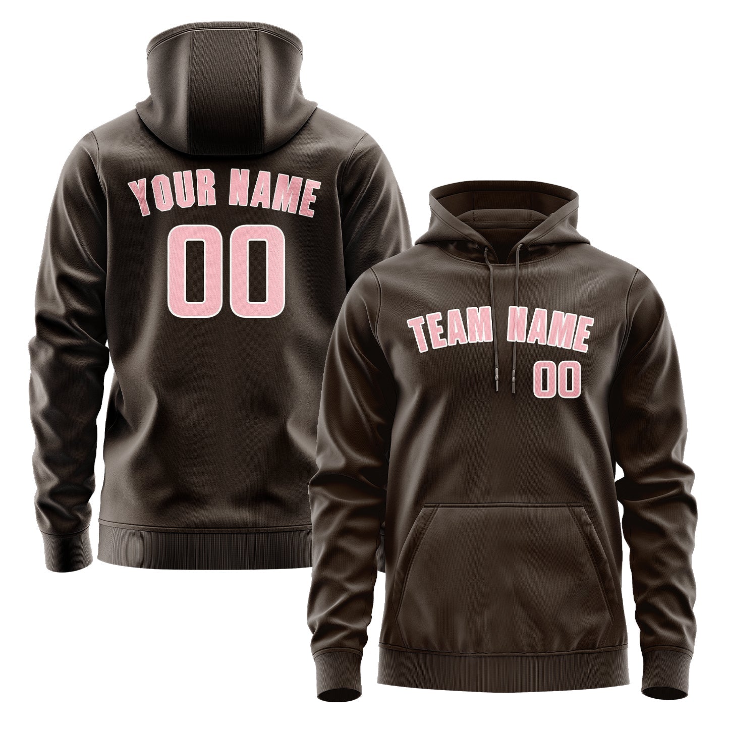 Custom Brown Light Pink Hoodie