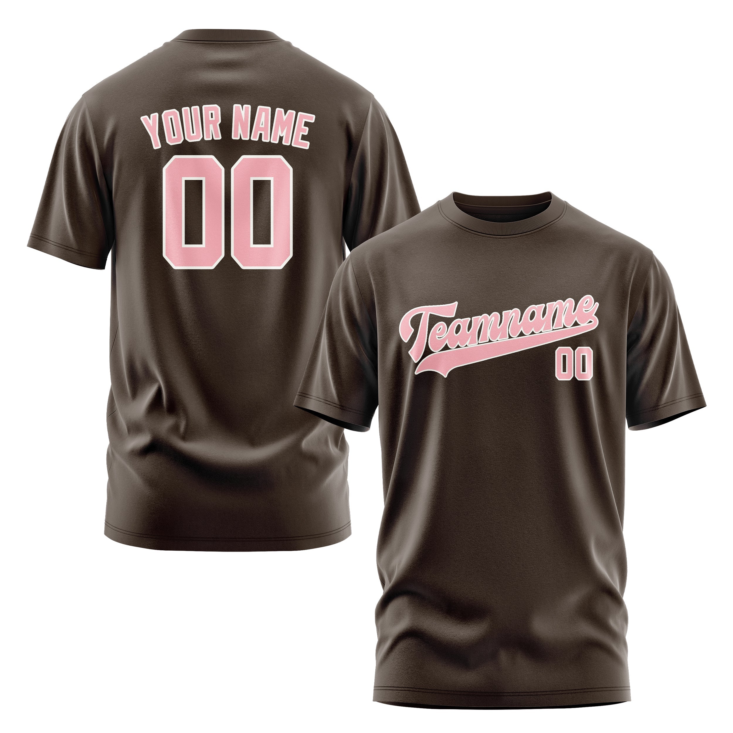 Custom Brown Light Pink T-Shirt