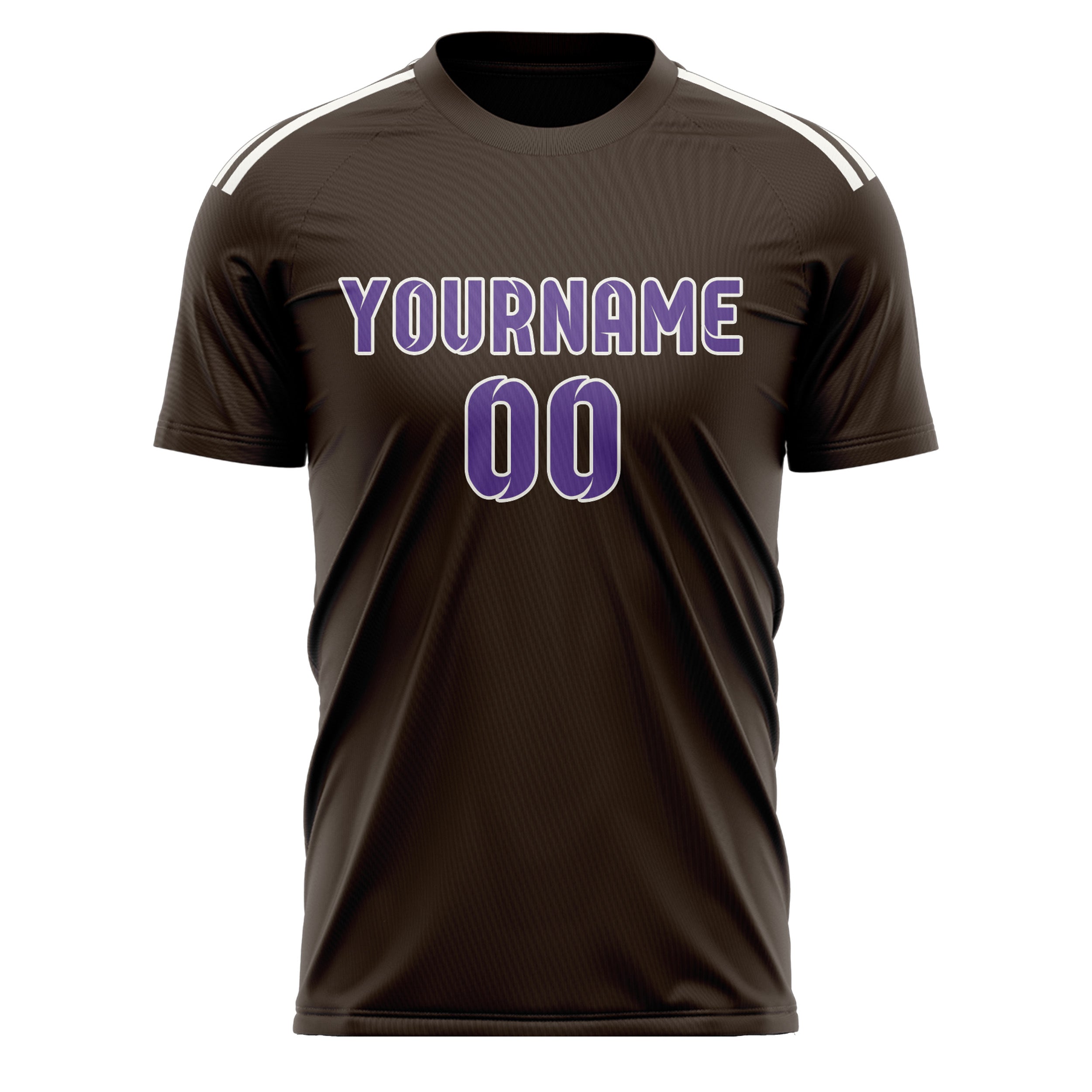 Custom Brown Light Purple Soccer Jersey