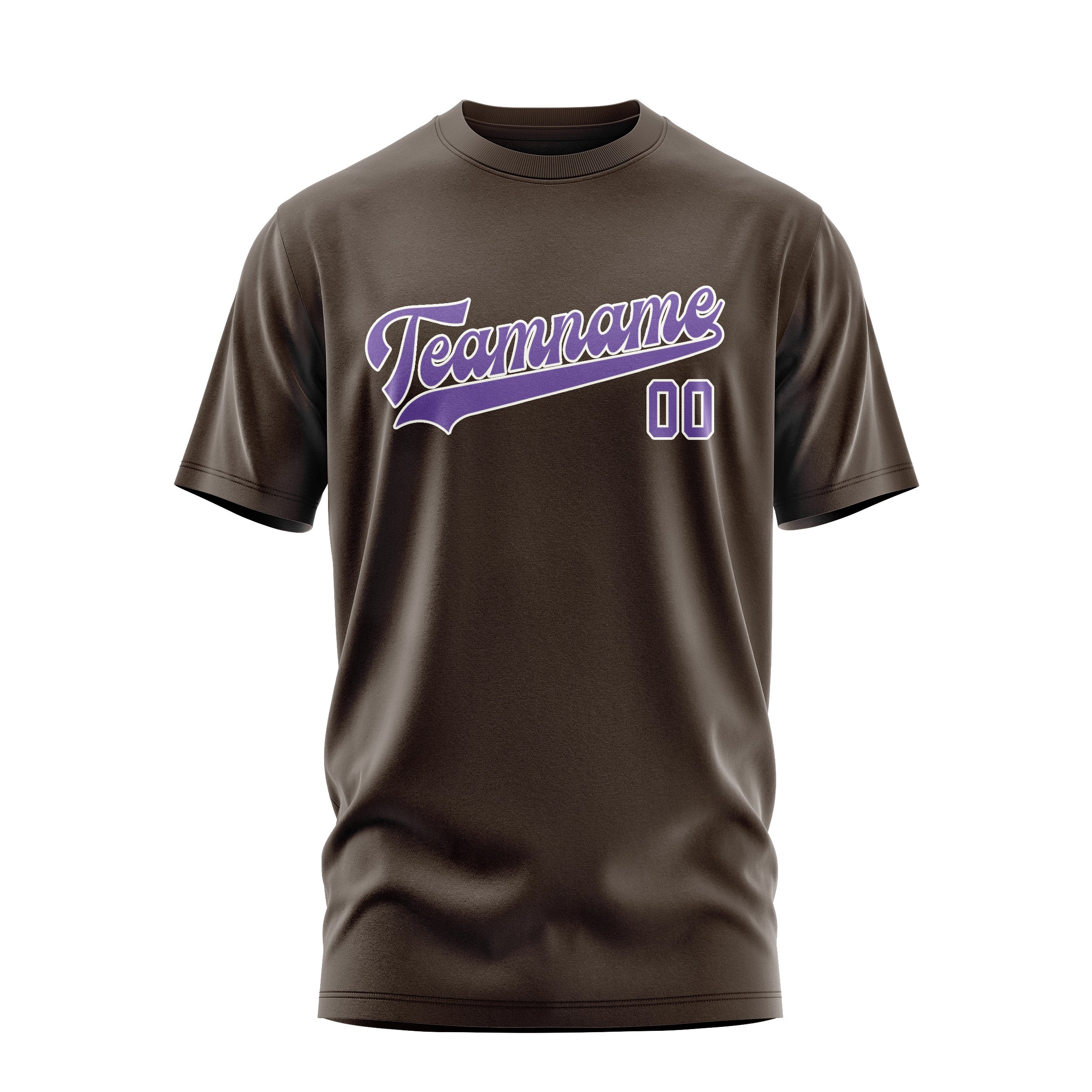 Custom Brown Light Purple T-Shirt