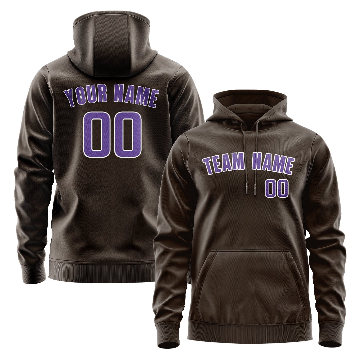 Custom Brown Light Purple Hoodie