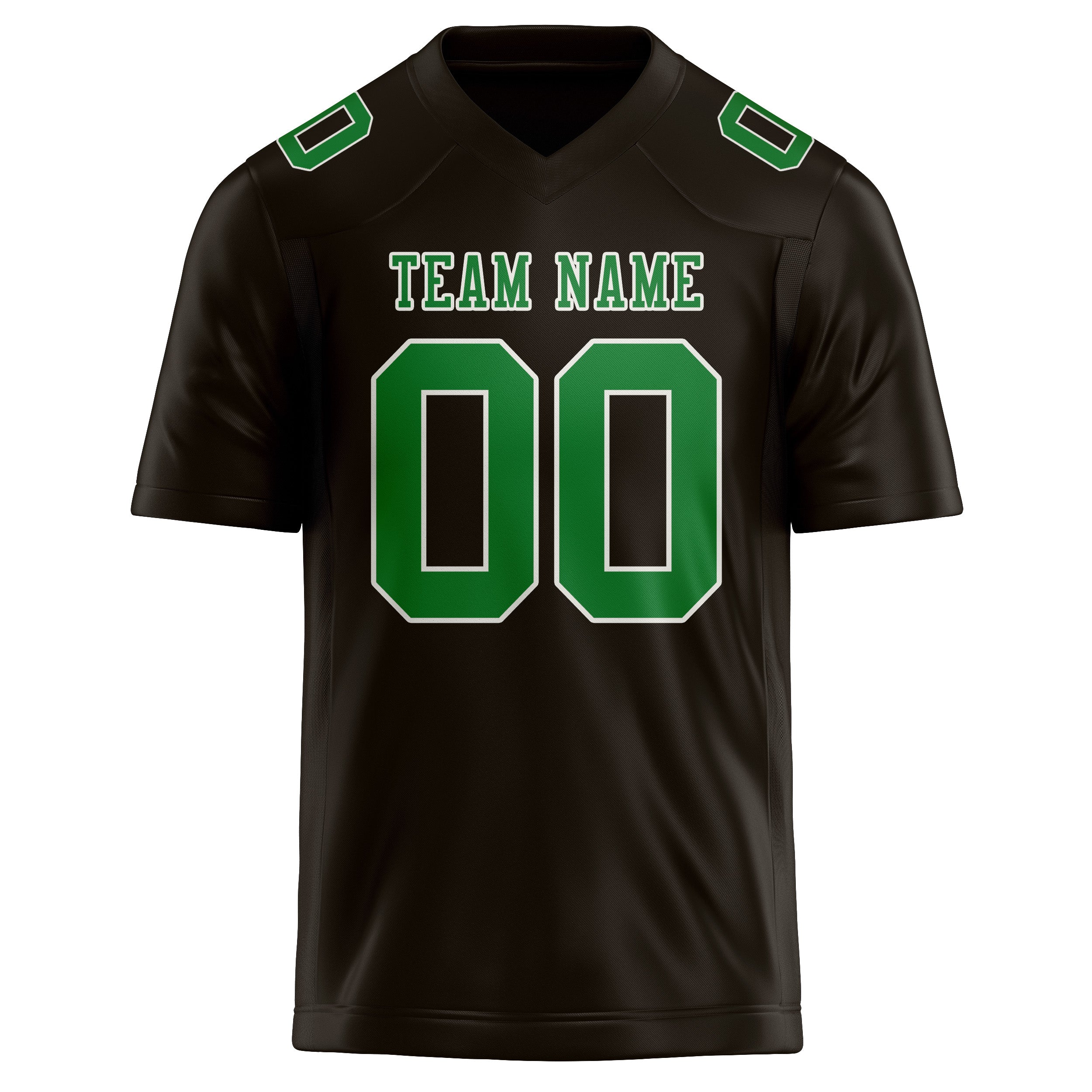 Custom Brown Emerald Green Football Jersey