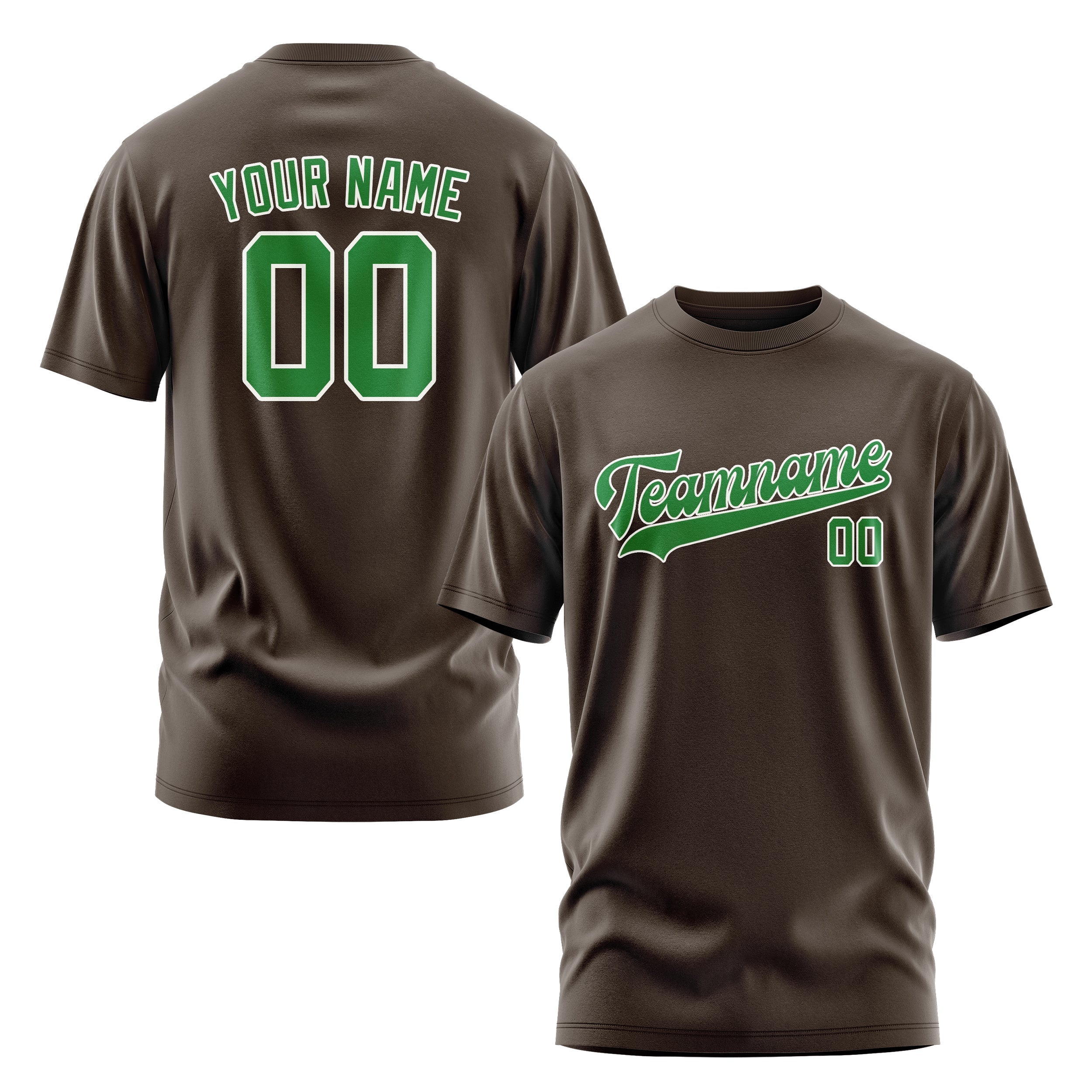 Custom Brown Emerald Green T-Shirt