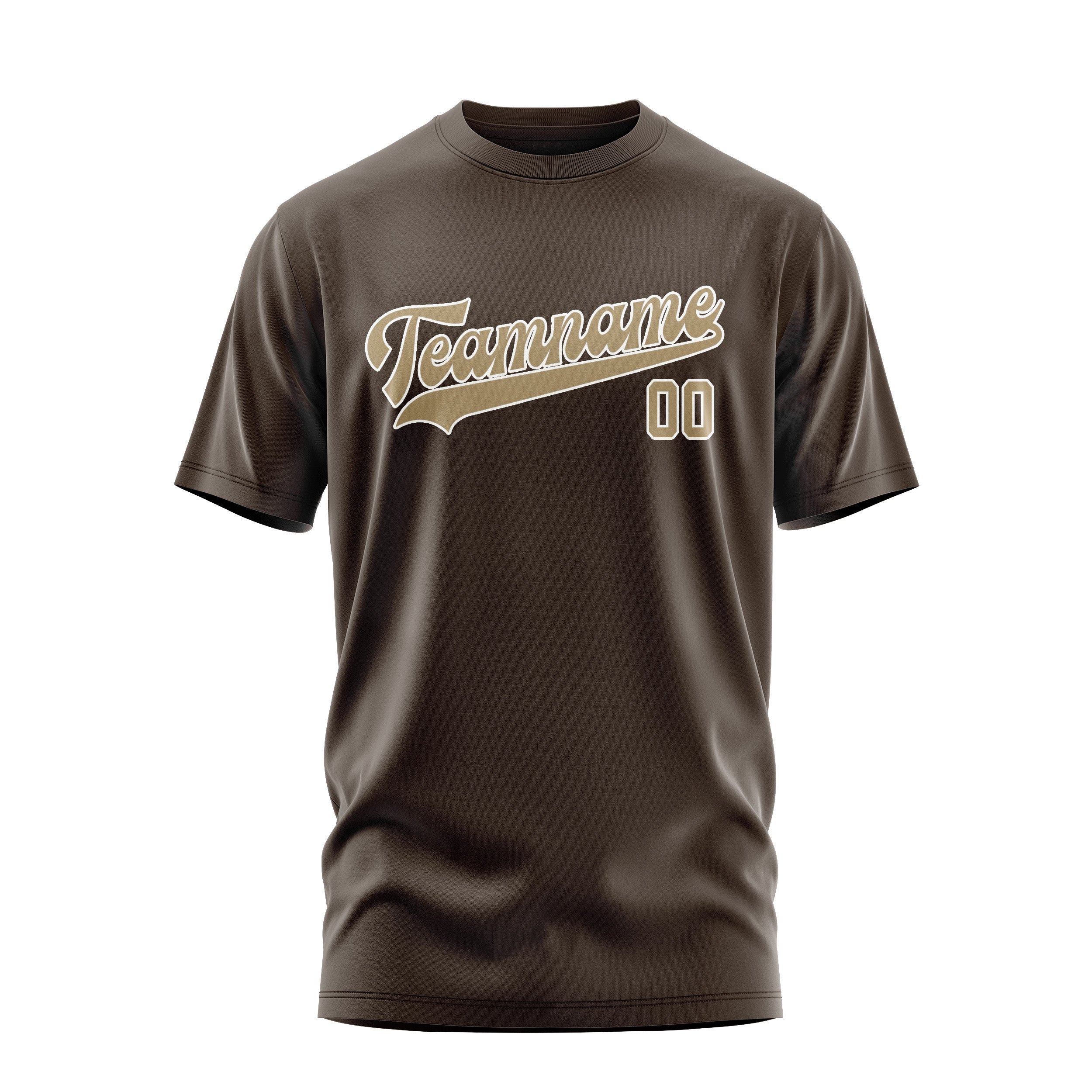 Custom Brown Light Khaki T-Shirt
