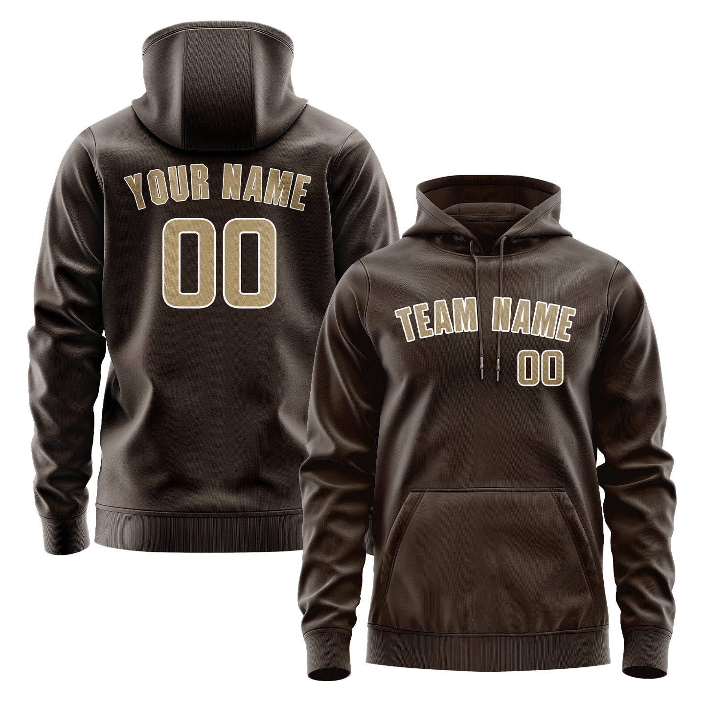 Custom Brown Light Khaki Hoodie