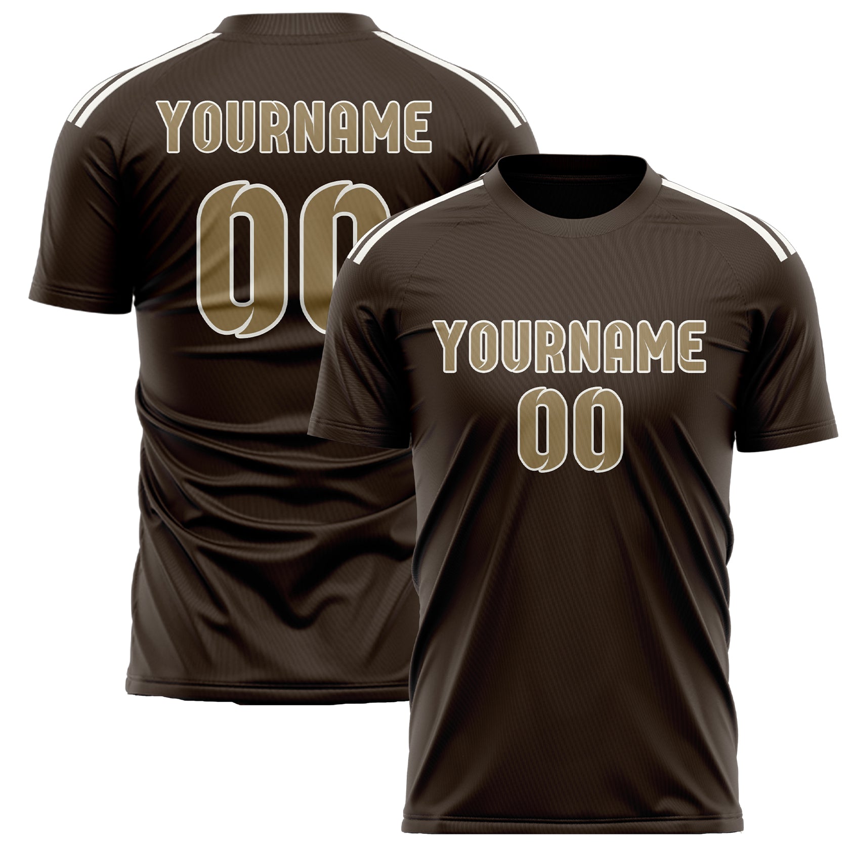 Custom Brown Light Khaki Soccer Jersey