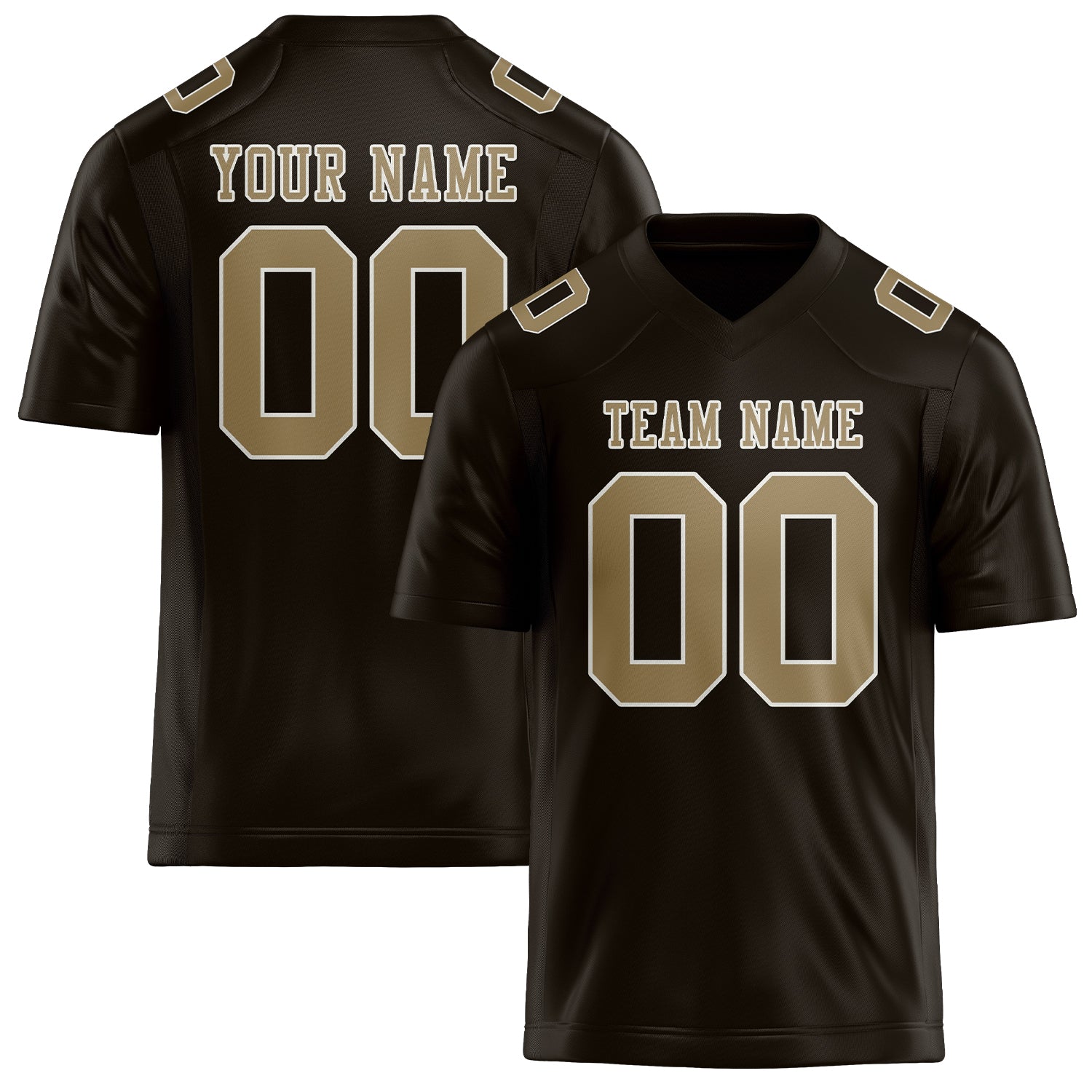 Custom Brown Light Khaki Football Jersey