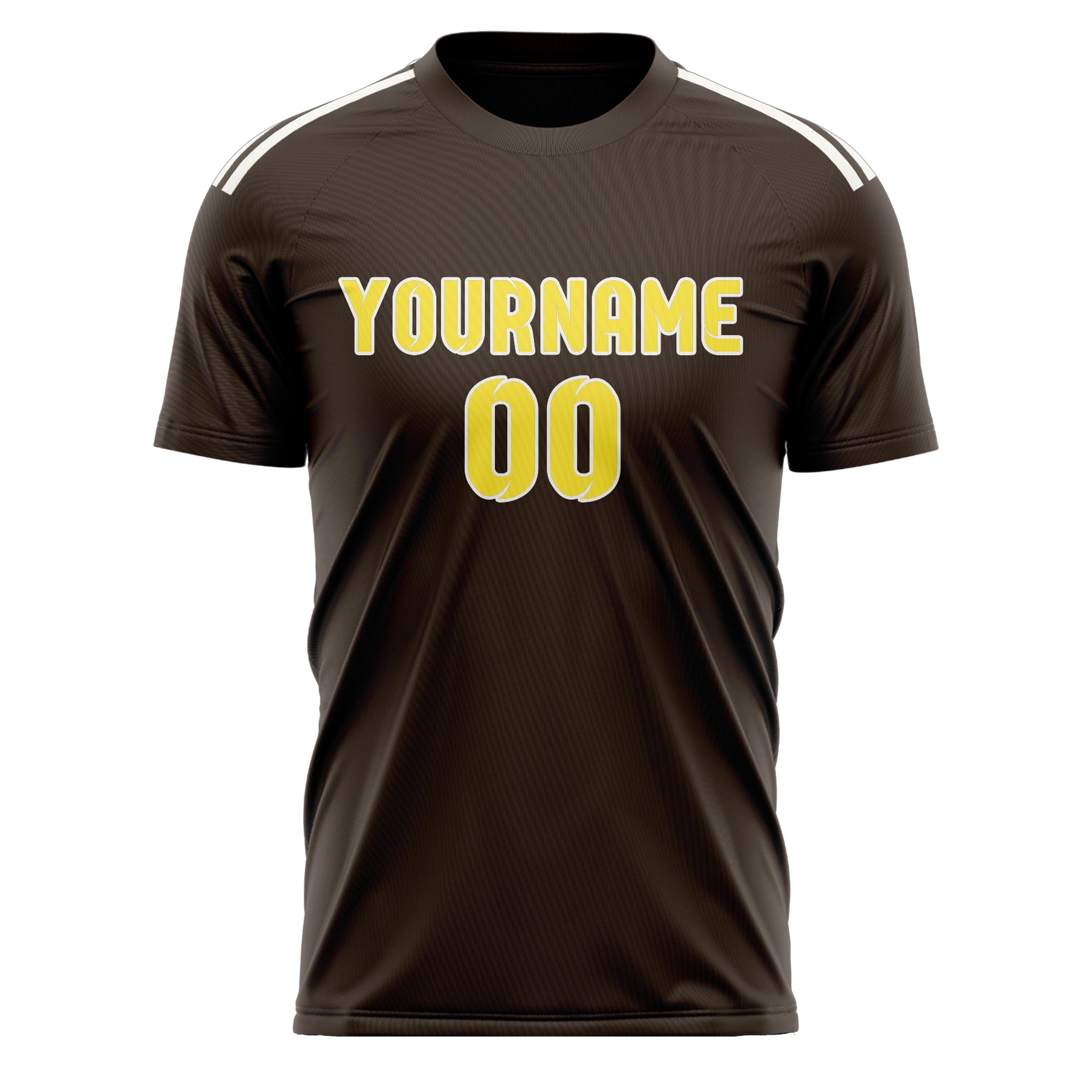 Custom Brown Light Yellow Soccer Jersey