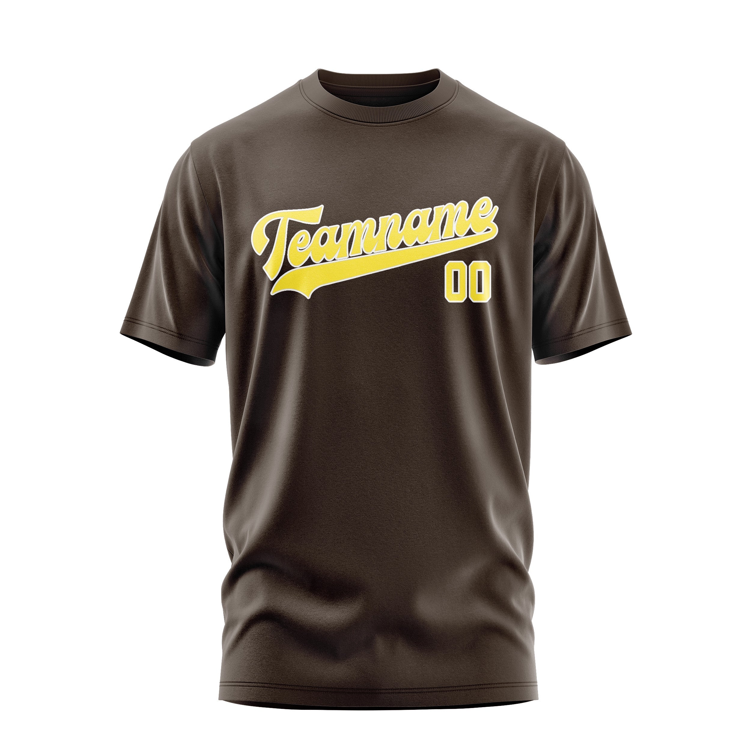 Custom Brown Light Yellow T-Shirt