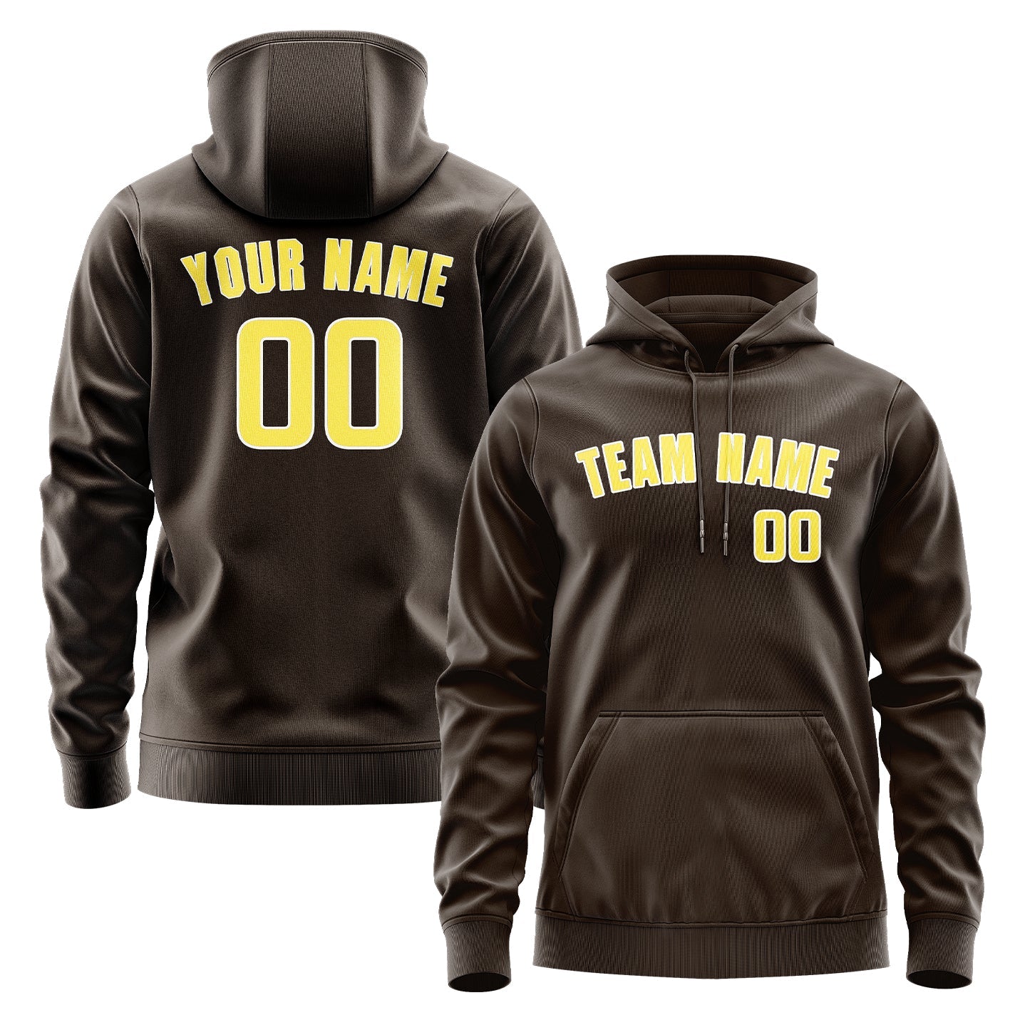 Custom Brown Light Yellow Hoodie