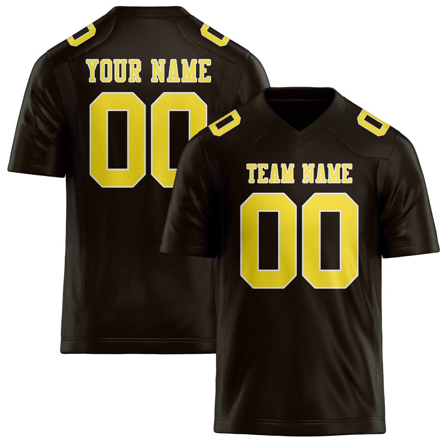 Custom Brown Light Yellow Football Jersey