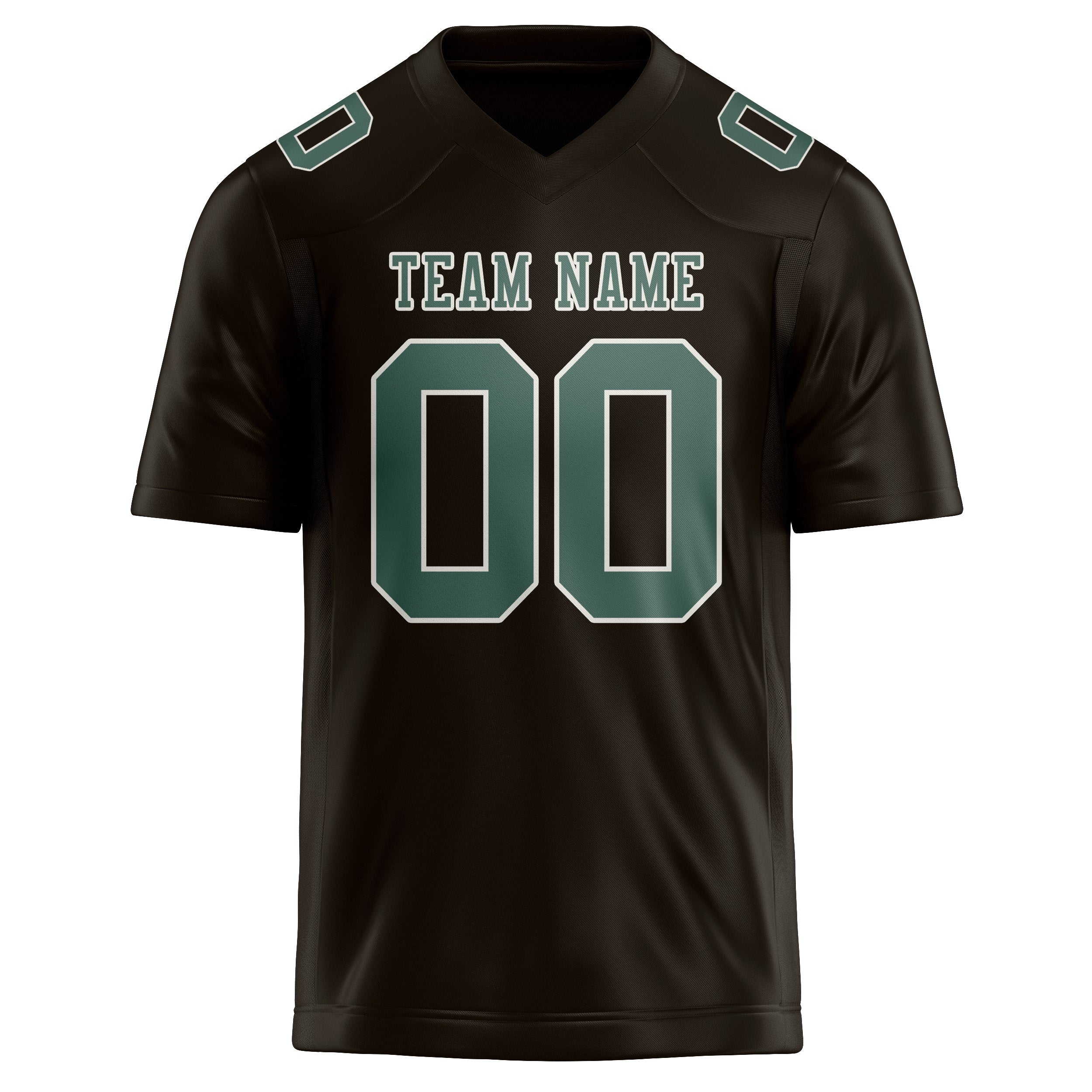 Custom Brown Blue Green Football Jersey
