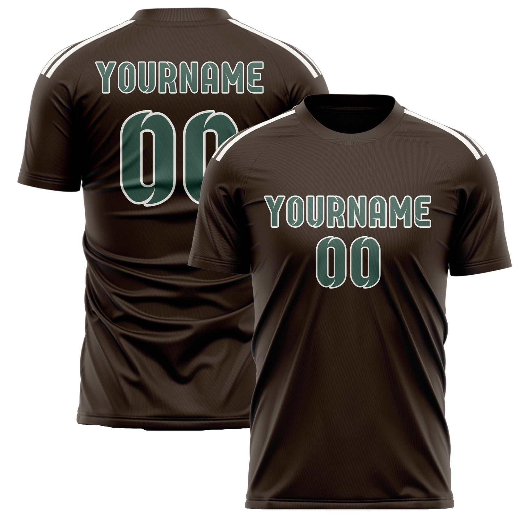 Custom Brown Blue Green Soccer Jersey