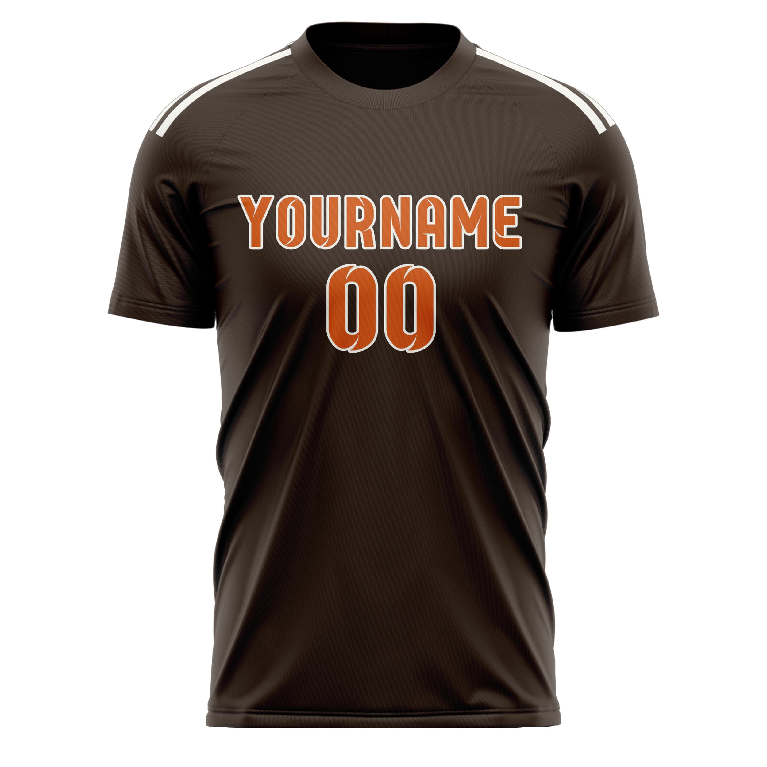 Custom Brown Orange Soccer Jersey