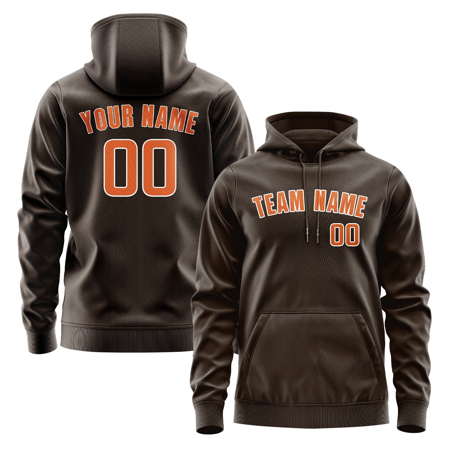 Custom Brown Orange Hoodie