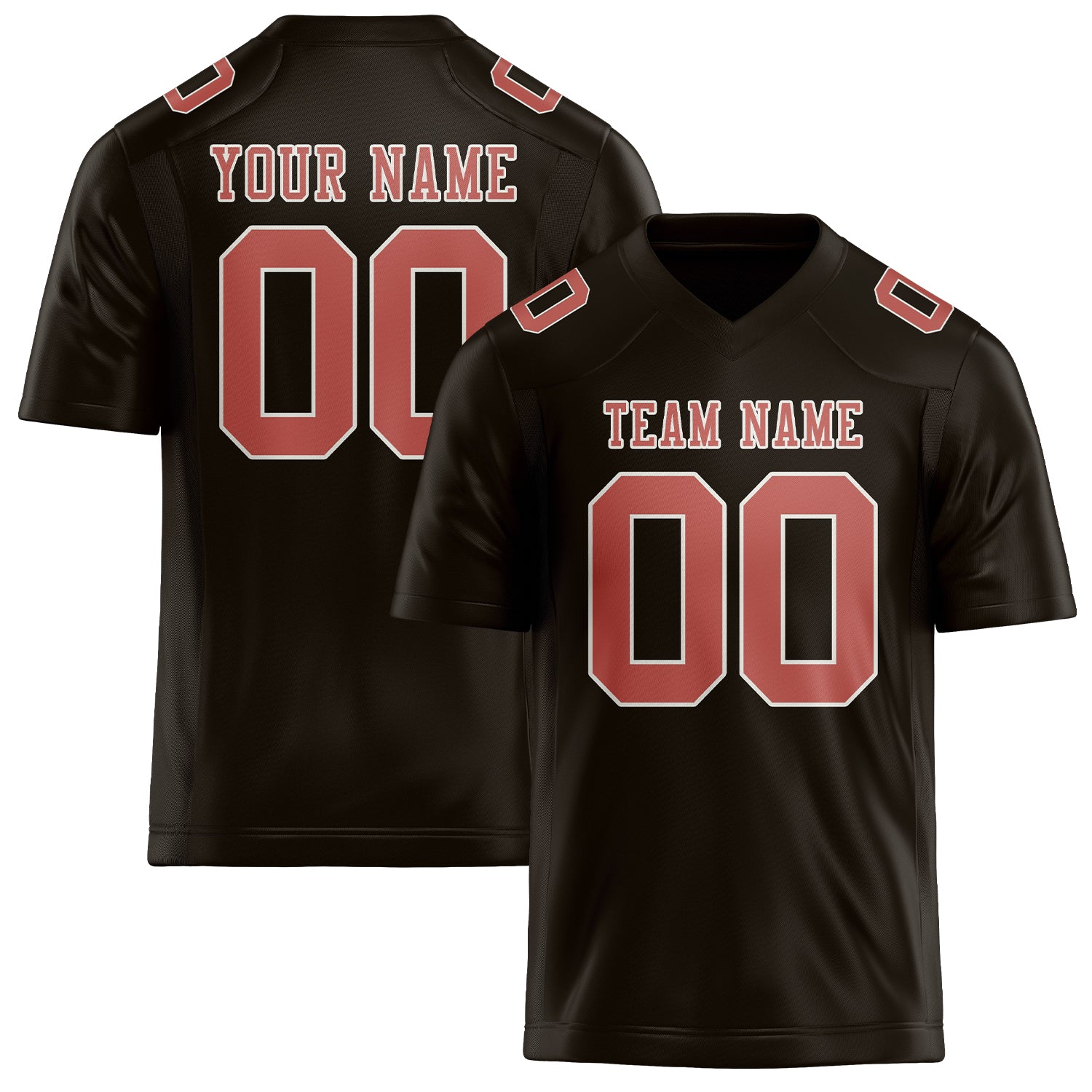 Custom Brown Copper Rose Football Jersey