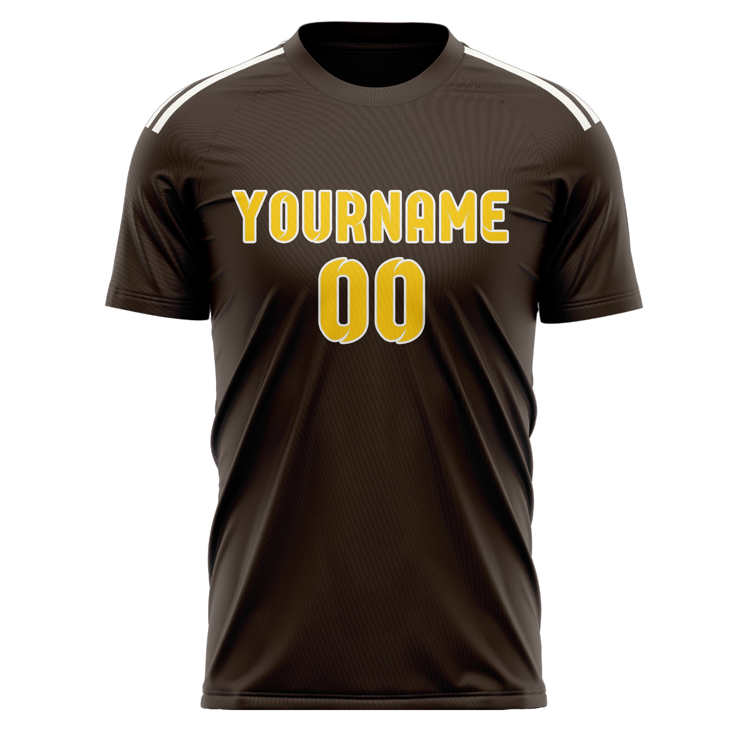 Custom Brown Gold Soccer Jersey