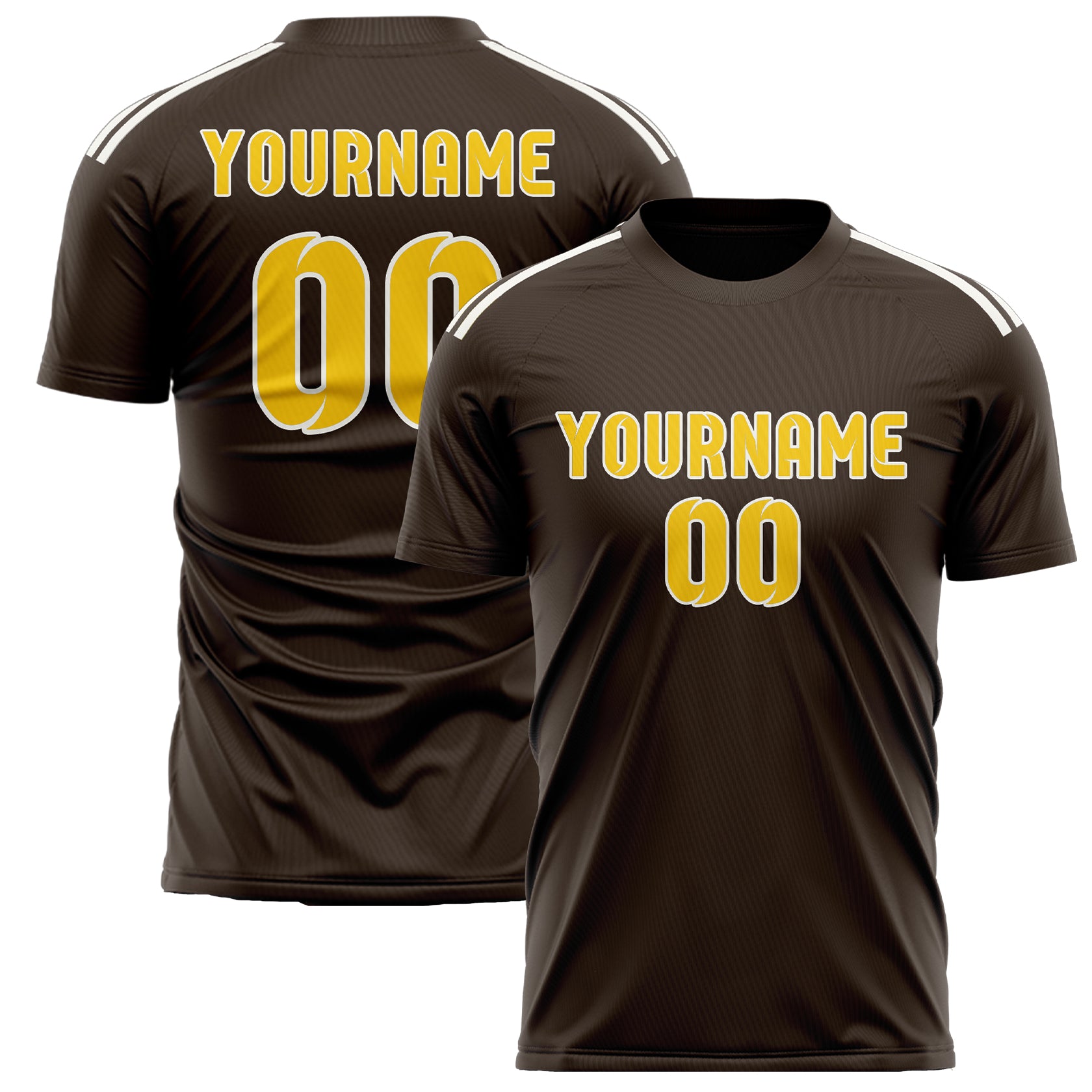Custom Brown Gold Soccer Jersey