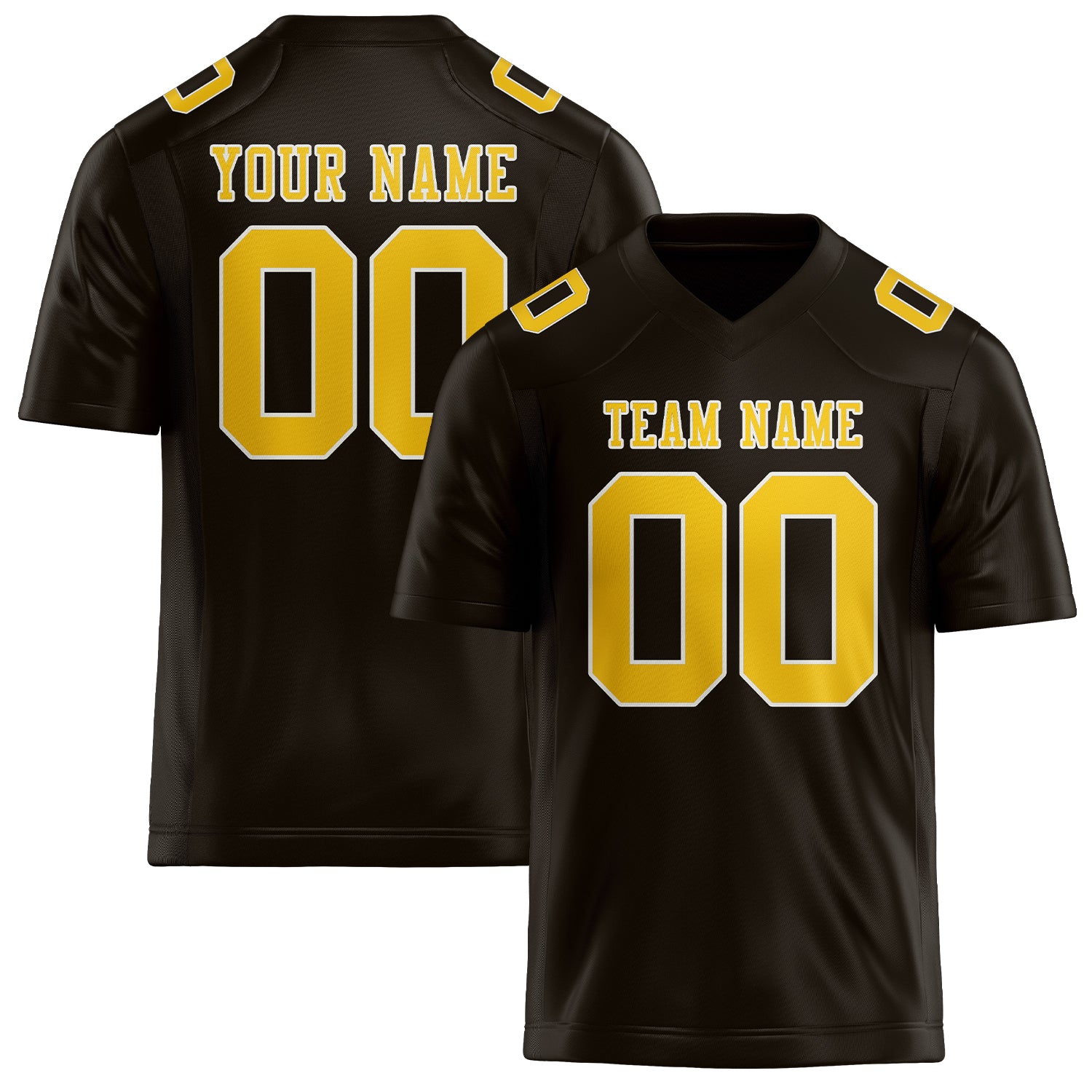 Custom Brown Gold Football Jersey