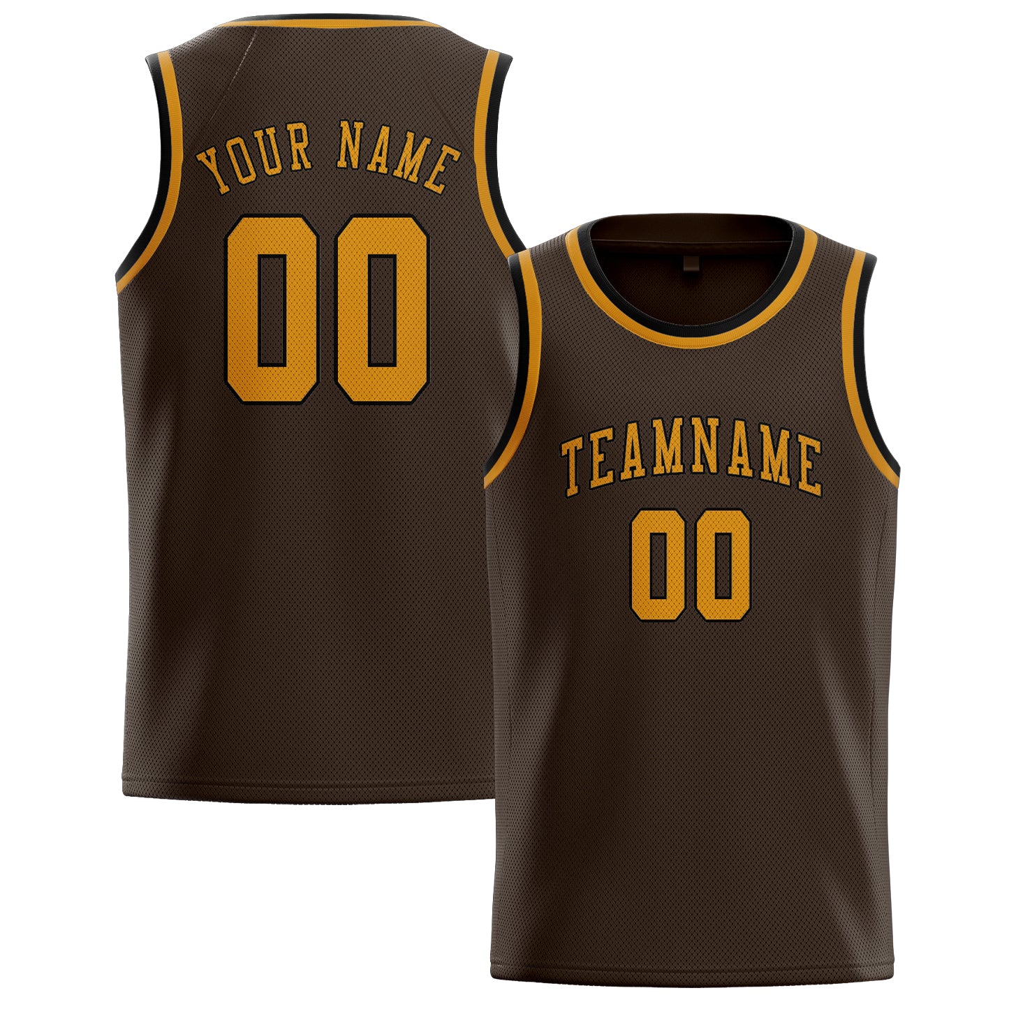 Custom Brown Yellow Basketball Jersey