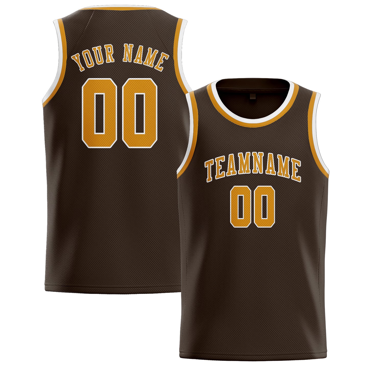 Custom Brown Yellow Basketball Jersey
