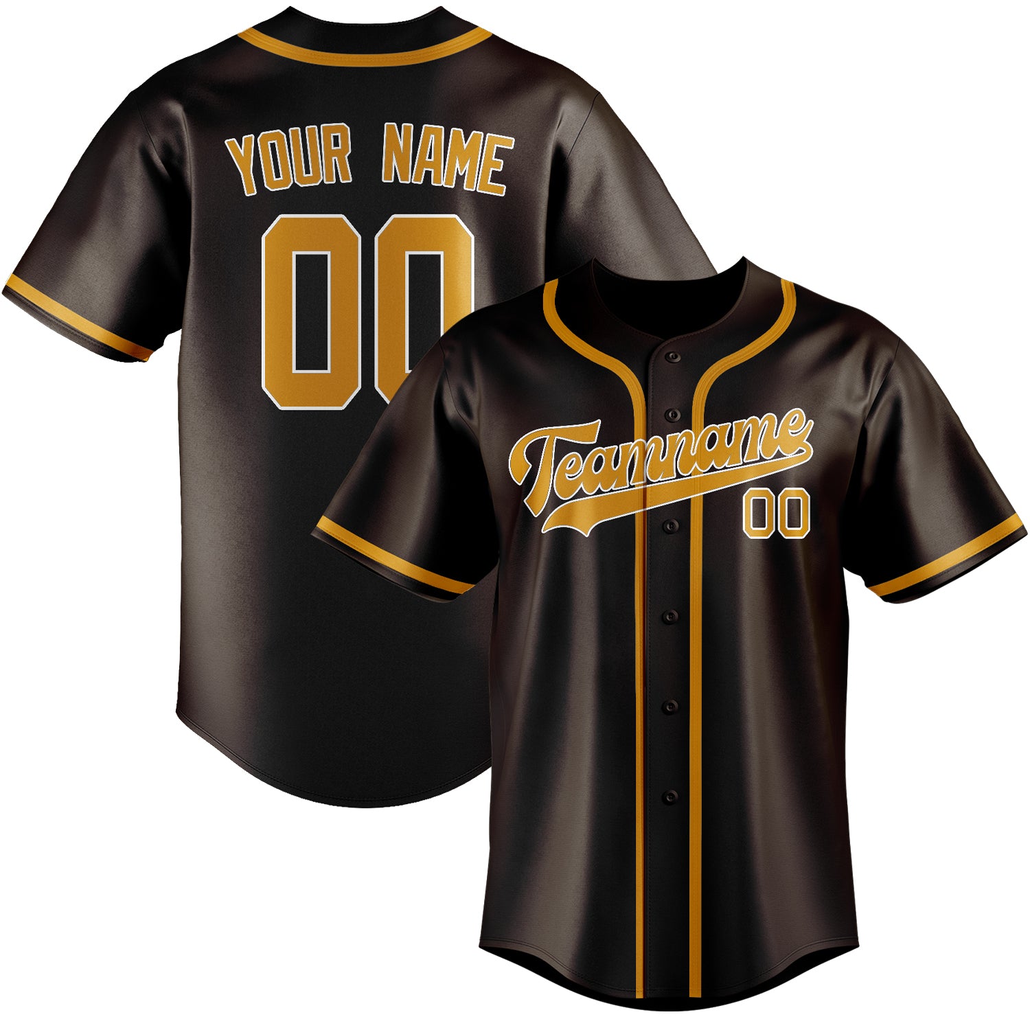 Custom Brown Yellow Baseball Jersey