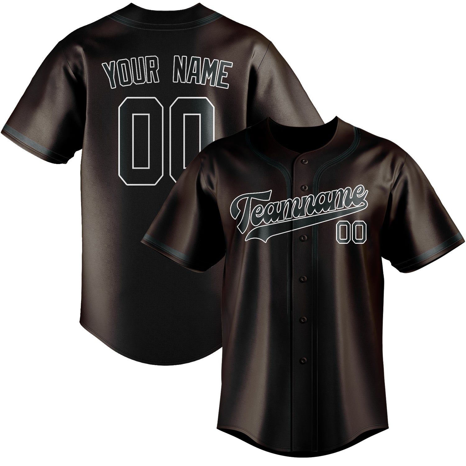 Custom Brown Dark Grey Baseball Jersey