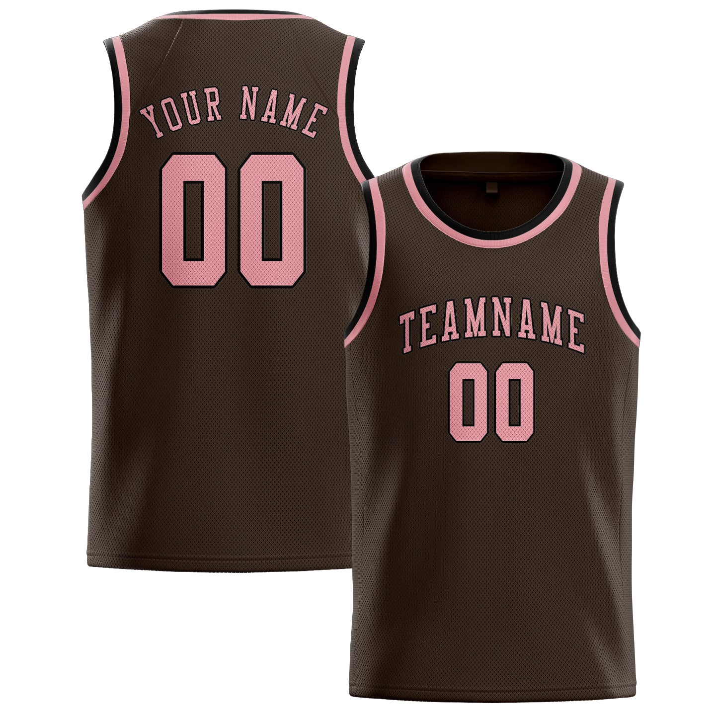 Custom Brown Light Pink Basketball Jersey