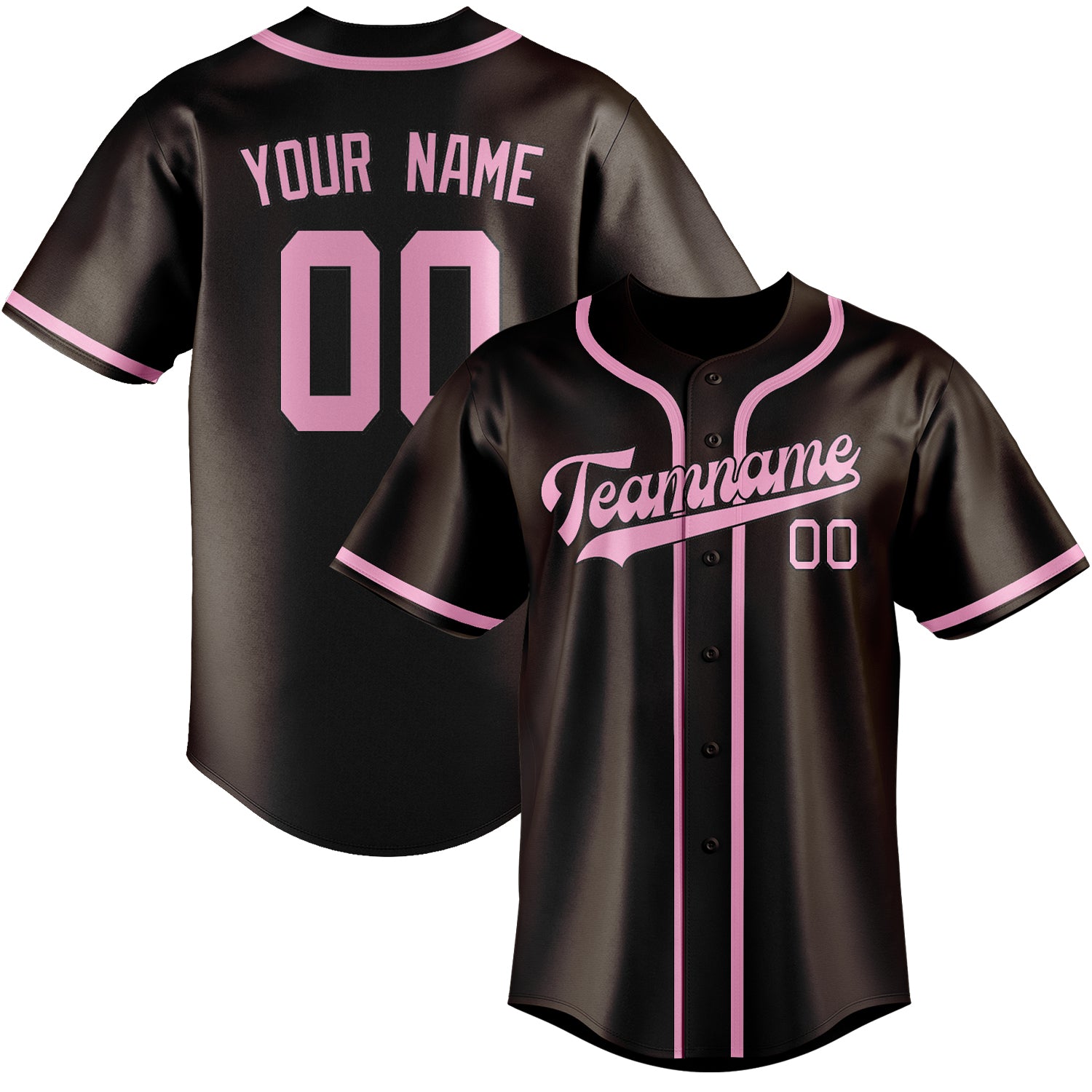 Custom Brown Light Pink Baseball Jersey