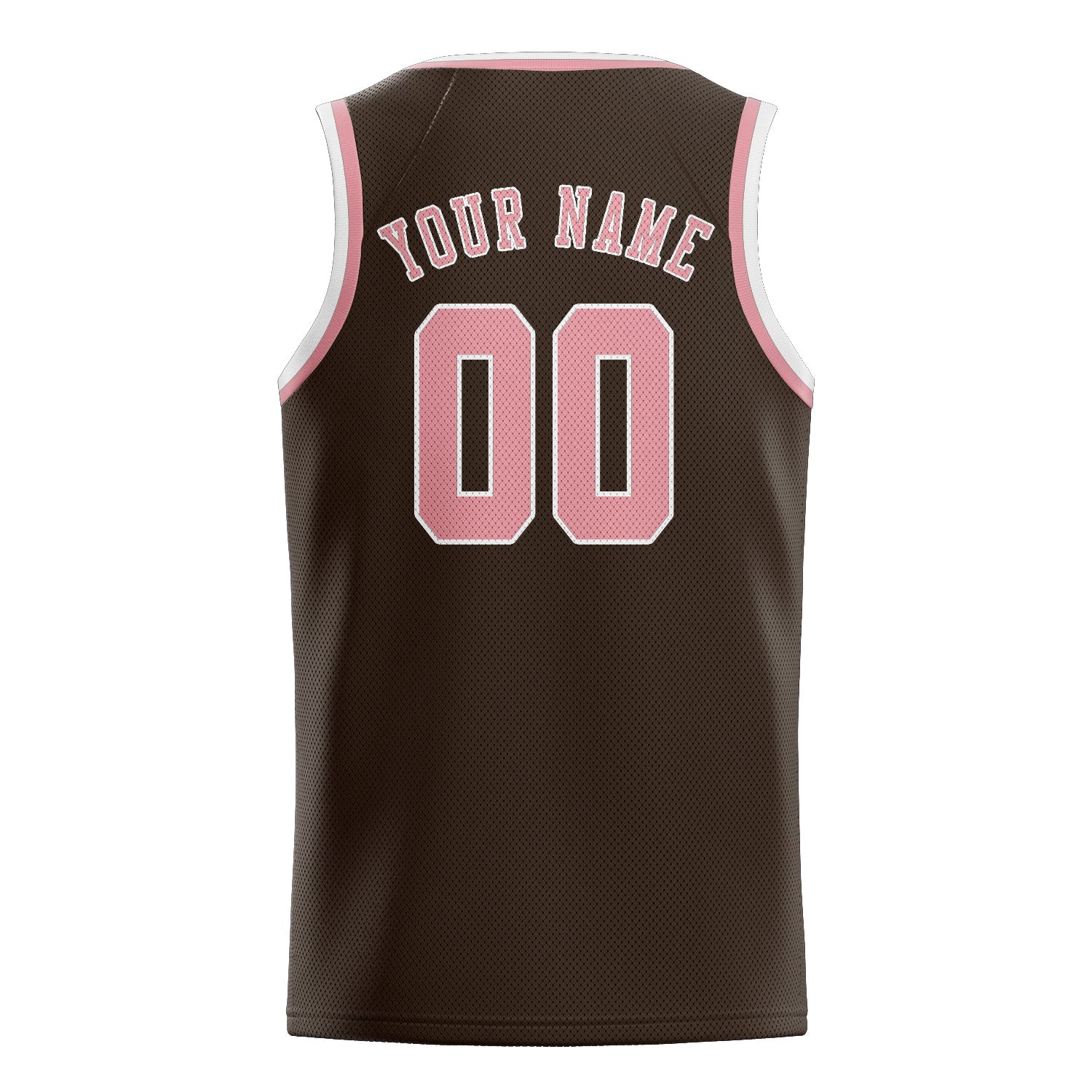 Custom Brown Light Pink Basketball Jersey