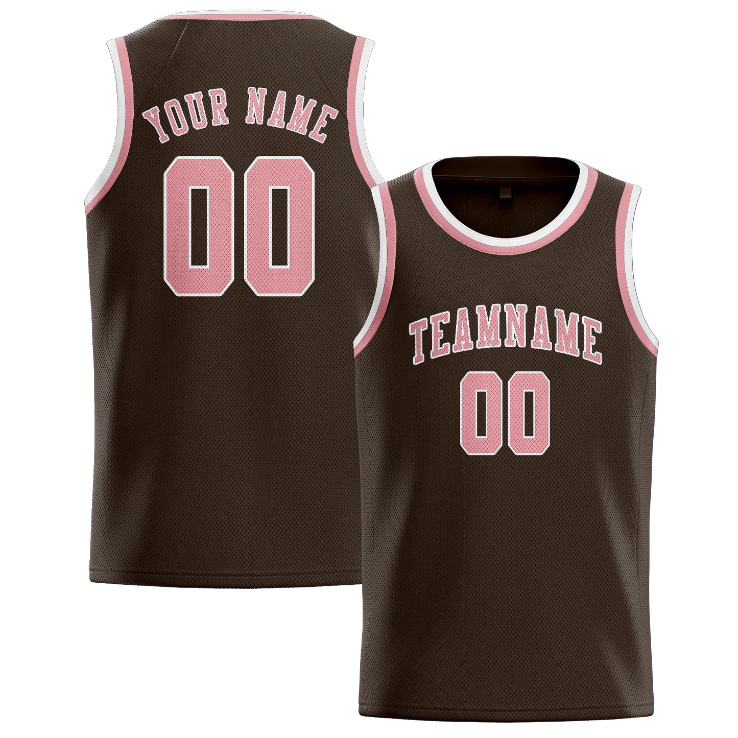 Custom Brown Light Pink Basketball Jersey
