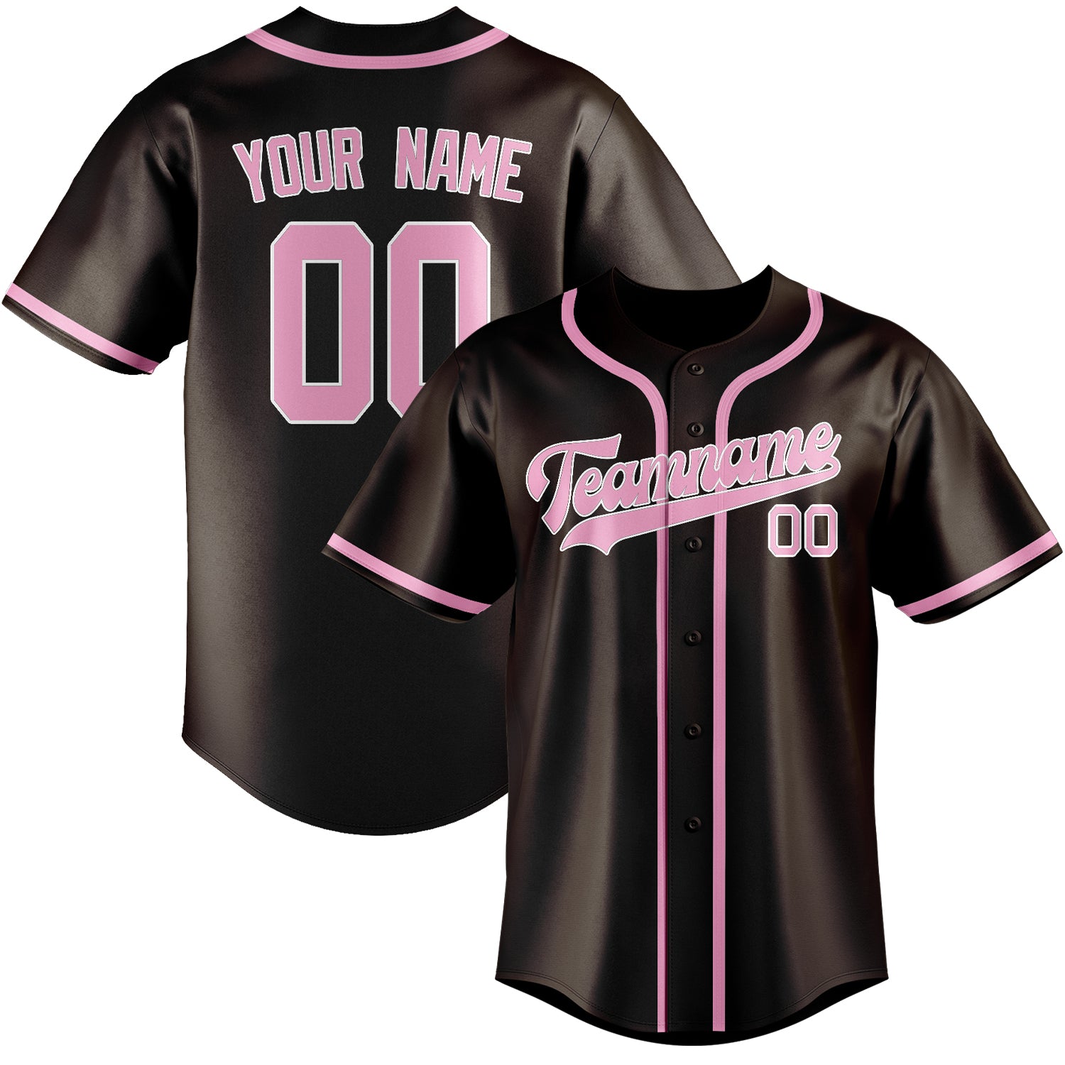 Custom Brown Light Pink Baseball Jersey
