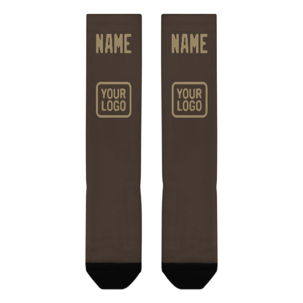 Custom Brown Light Khaki Knee-High Sock