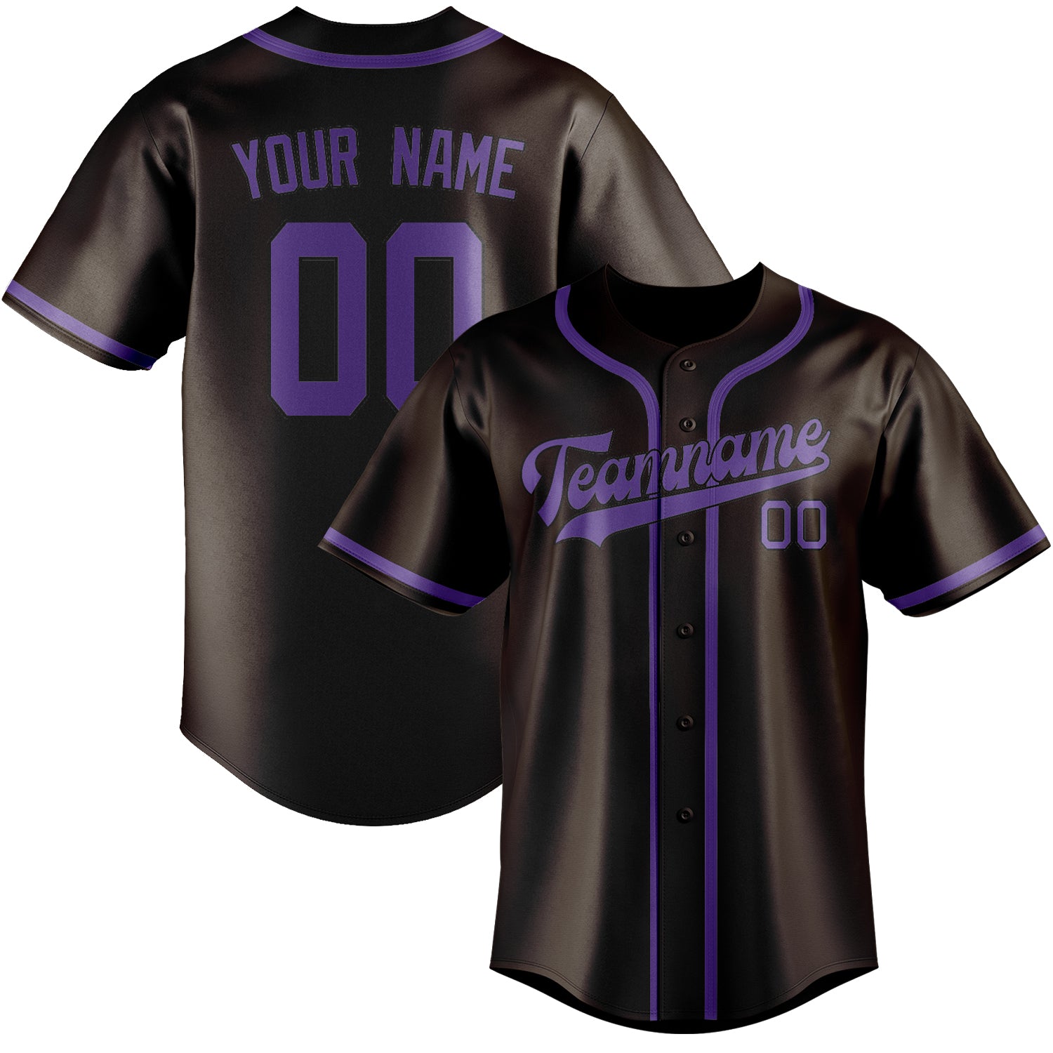 Custom Brown Light Purple Baseball Jersey