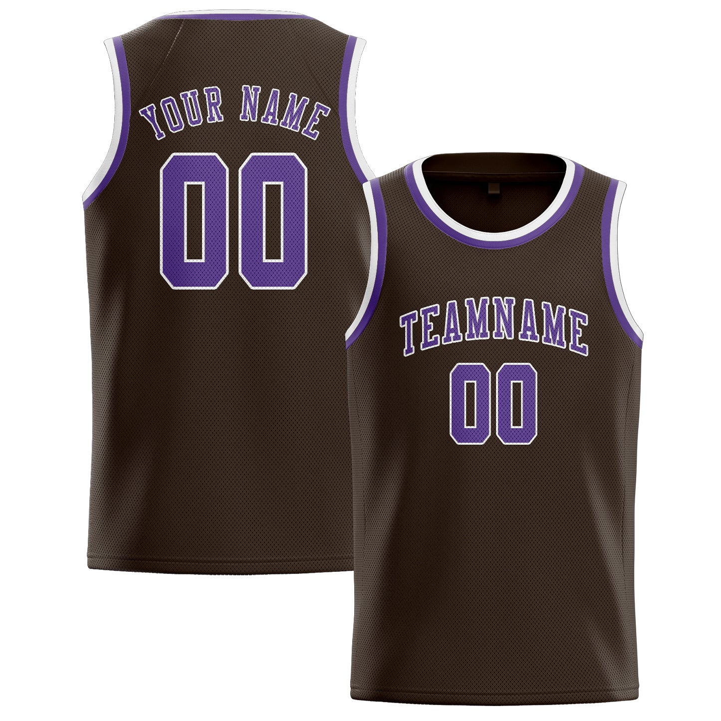 Custom Brown Light Purple Basketball Jersey