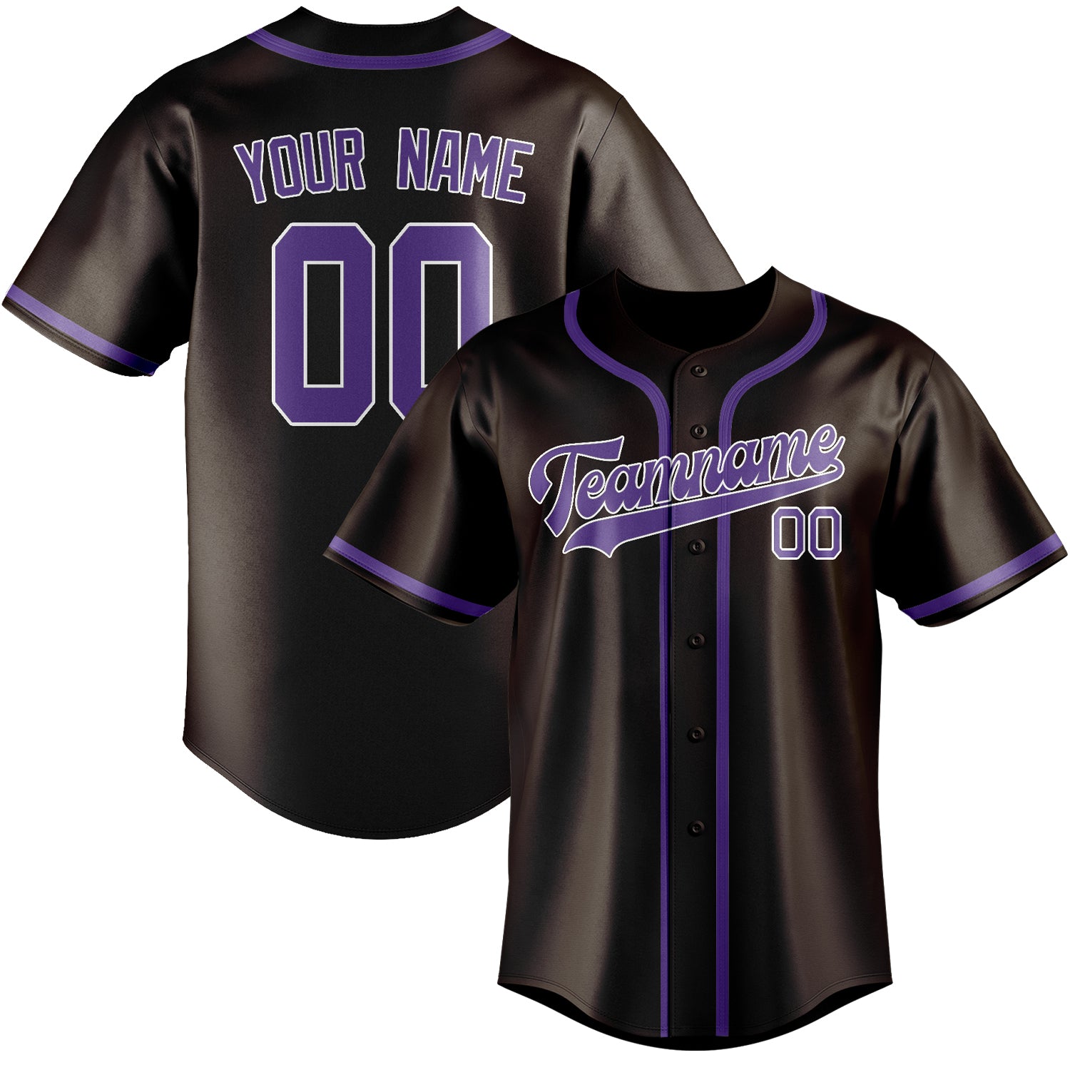Custom Brown Light Purple Baseball Jersey