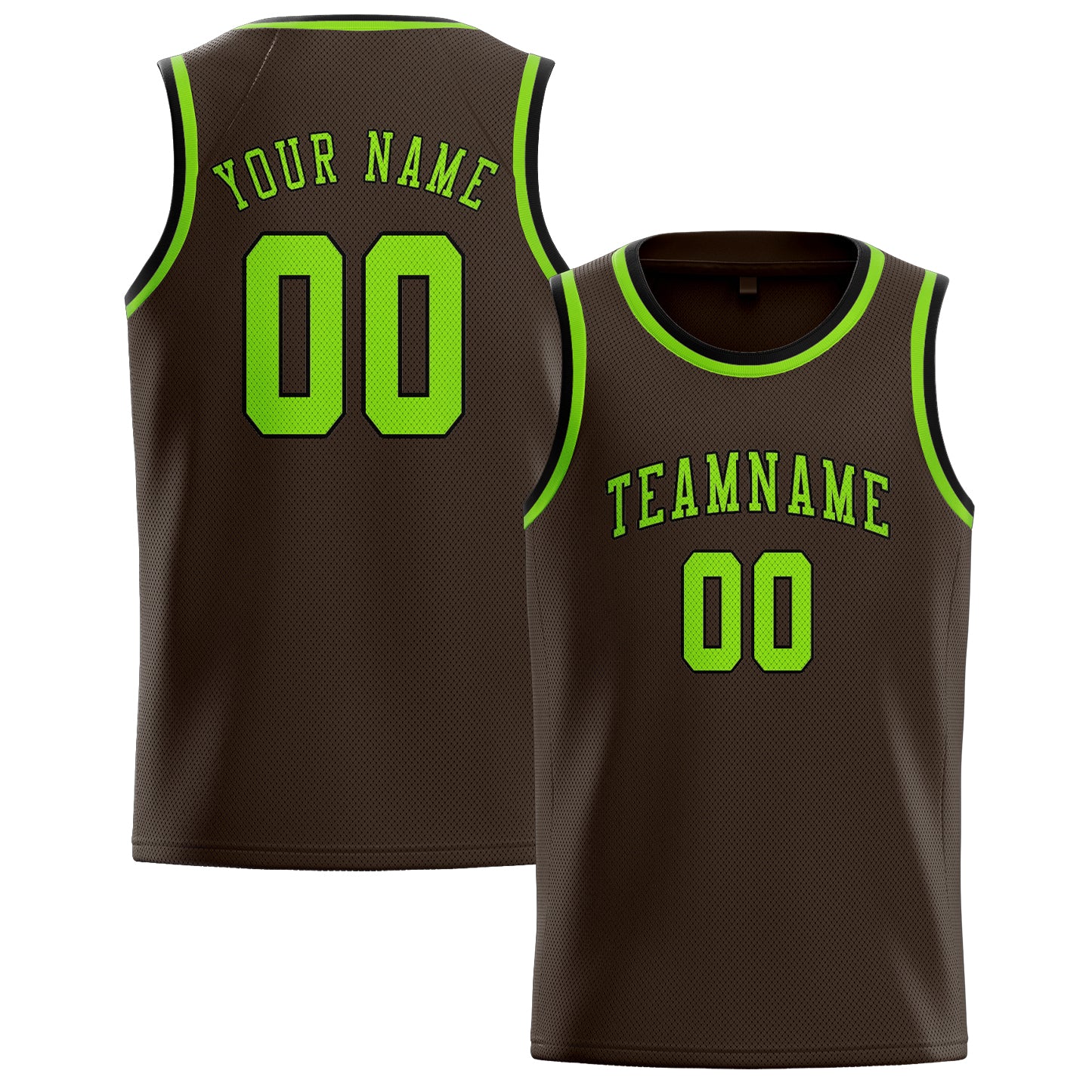 Custom Brown Emerald Green Basketball Jersey